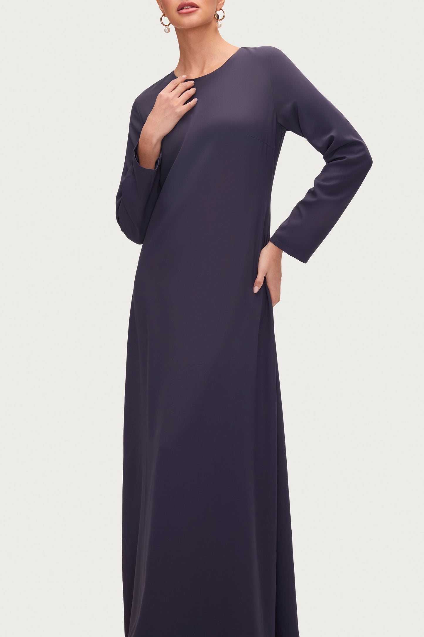 Basic Long Sleeve Maxi Dress - Night Sky