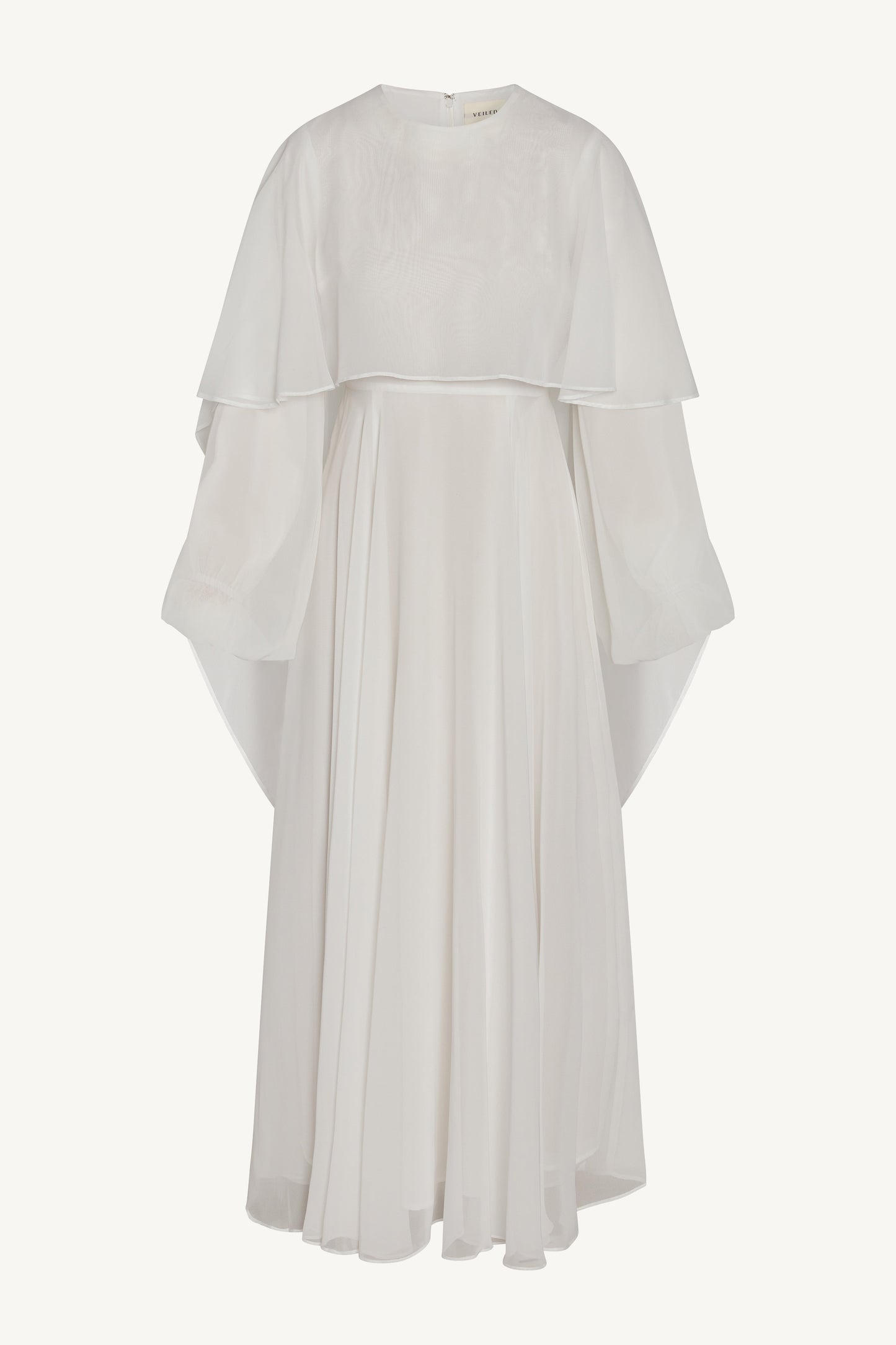 Falak Draped Chiffon Maxi Dress - White