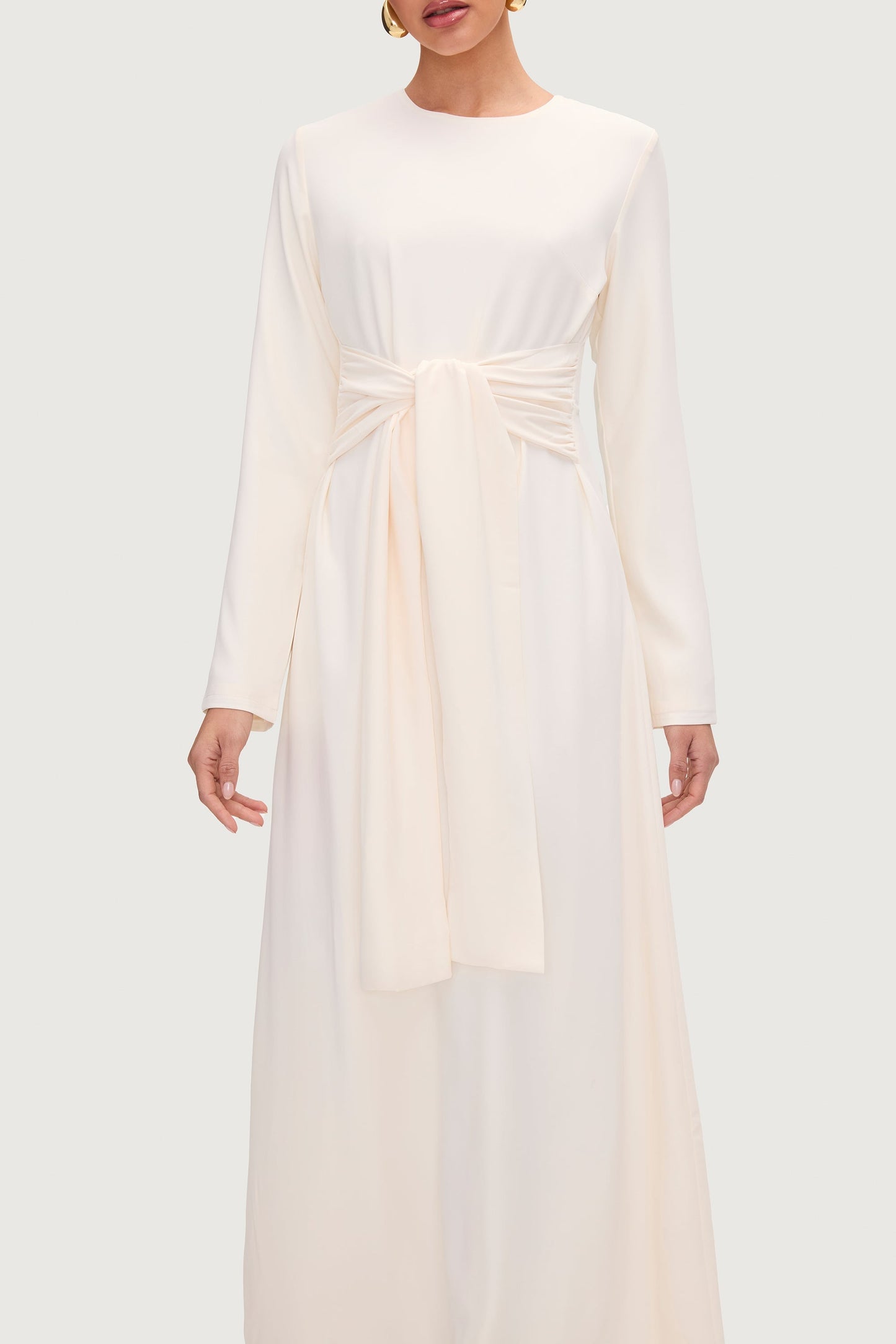 Isabella Tie Waist Maxi Dress - Moonbeam