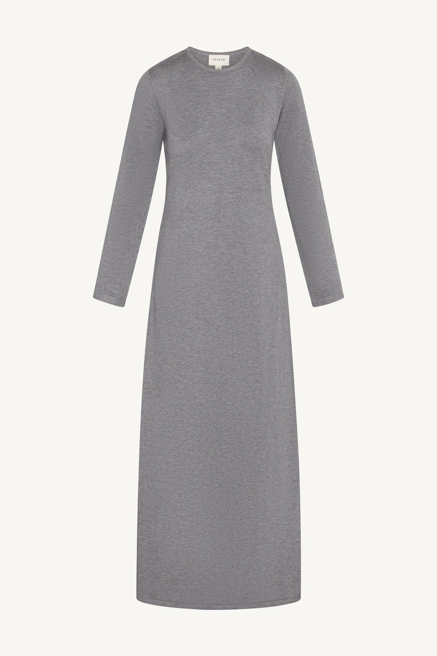 Knit Cardigan & Maxi Dress Set - Dark Grey