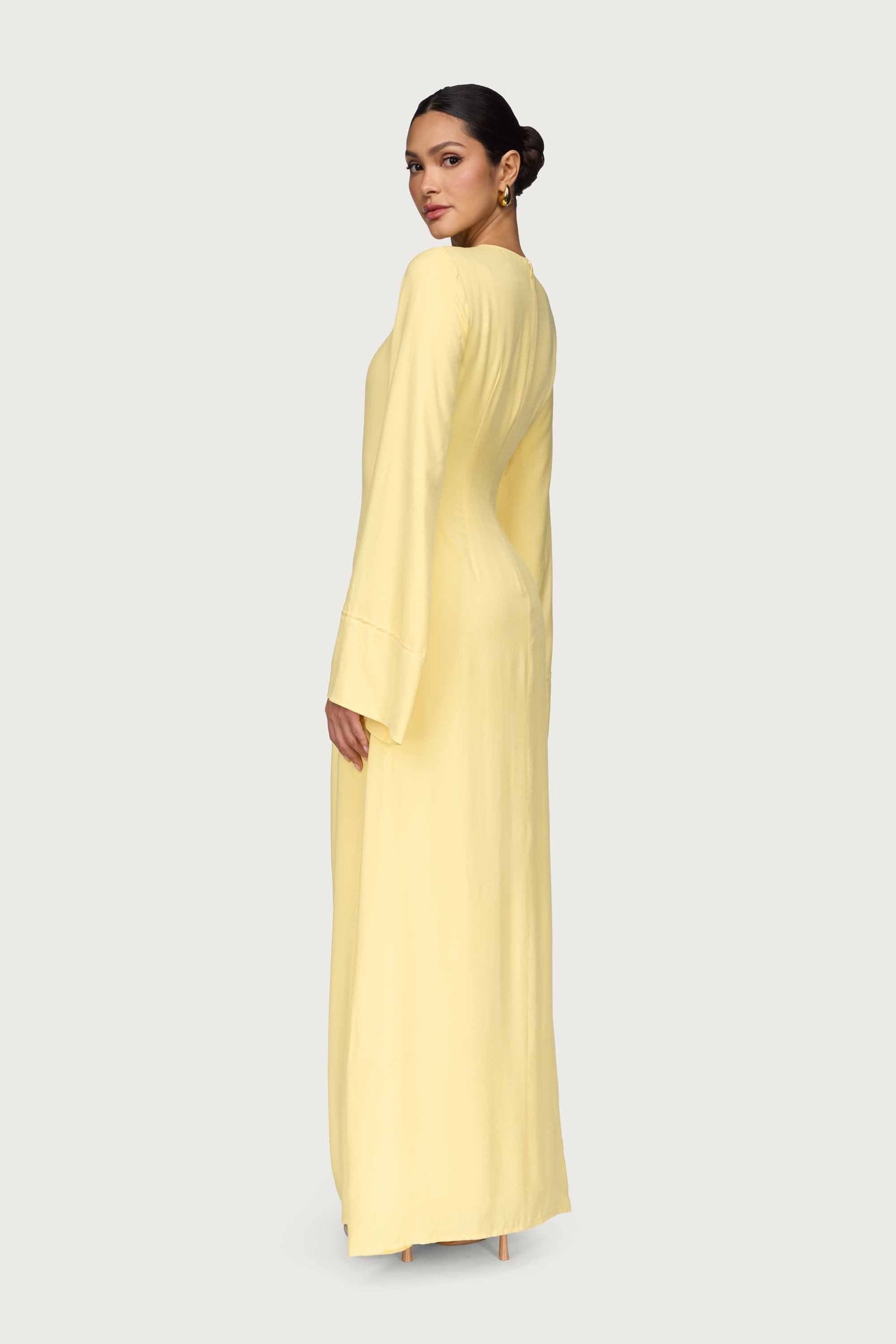 Mais Asymmetric Maxi Dress - Limon