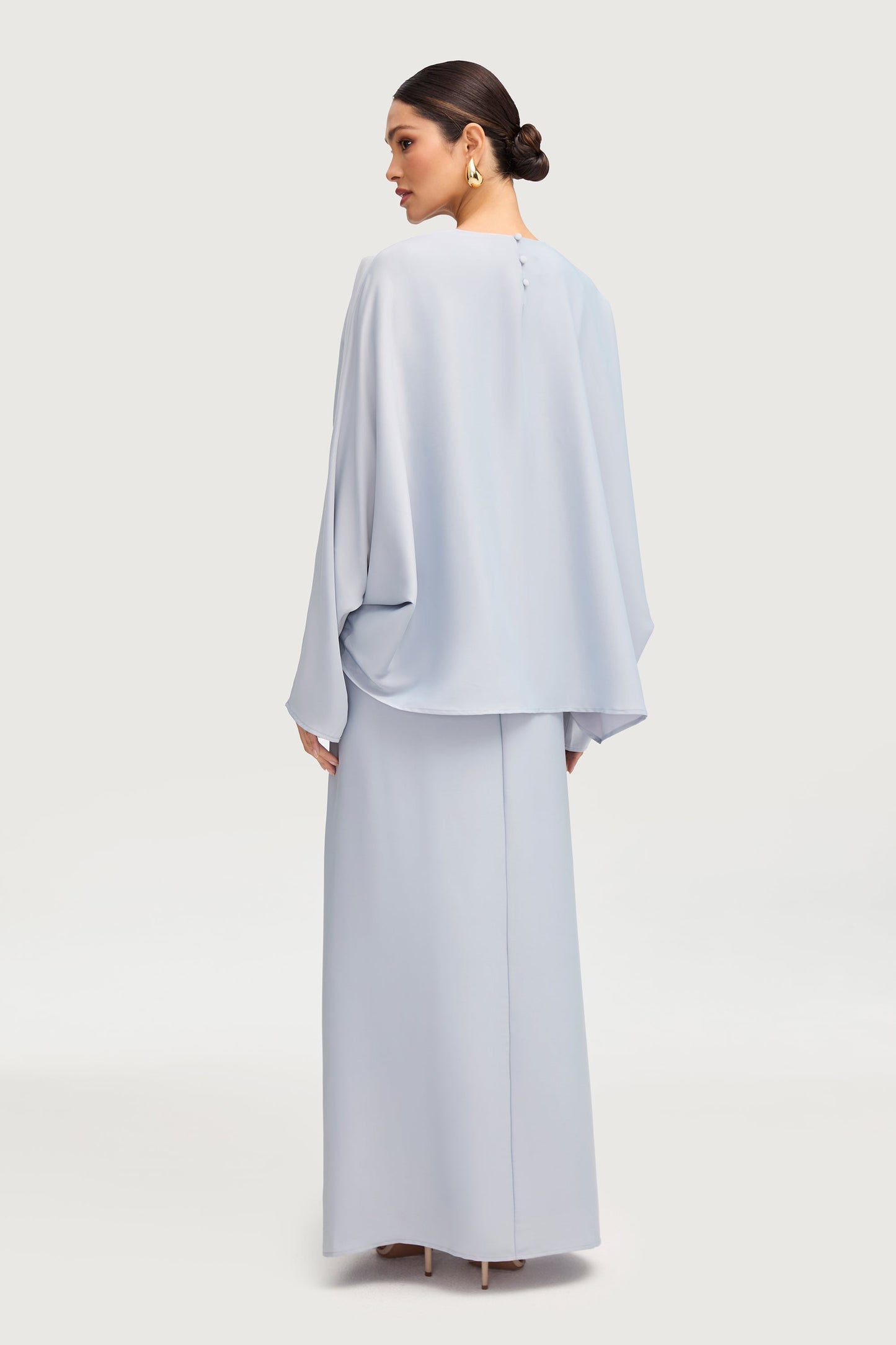 Maleeka Drape Maxi Dress - Pastel Blue