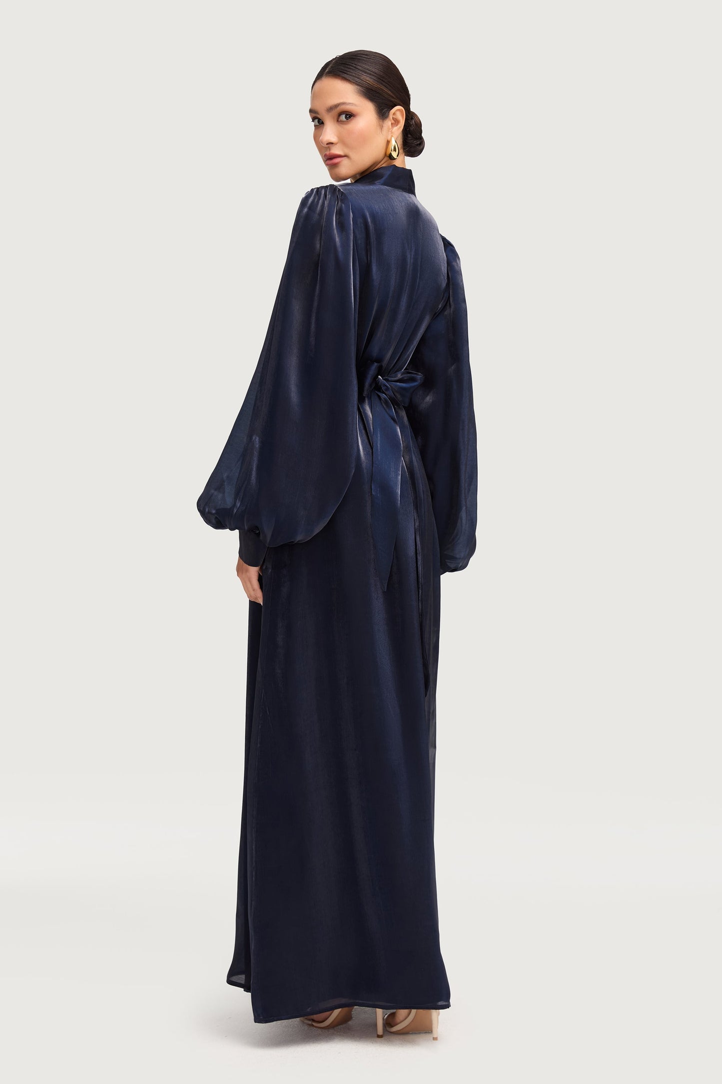 Safaa Two Piece Dress & Abaya Set - Twilight