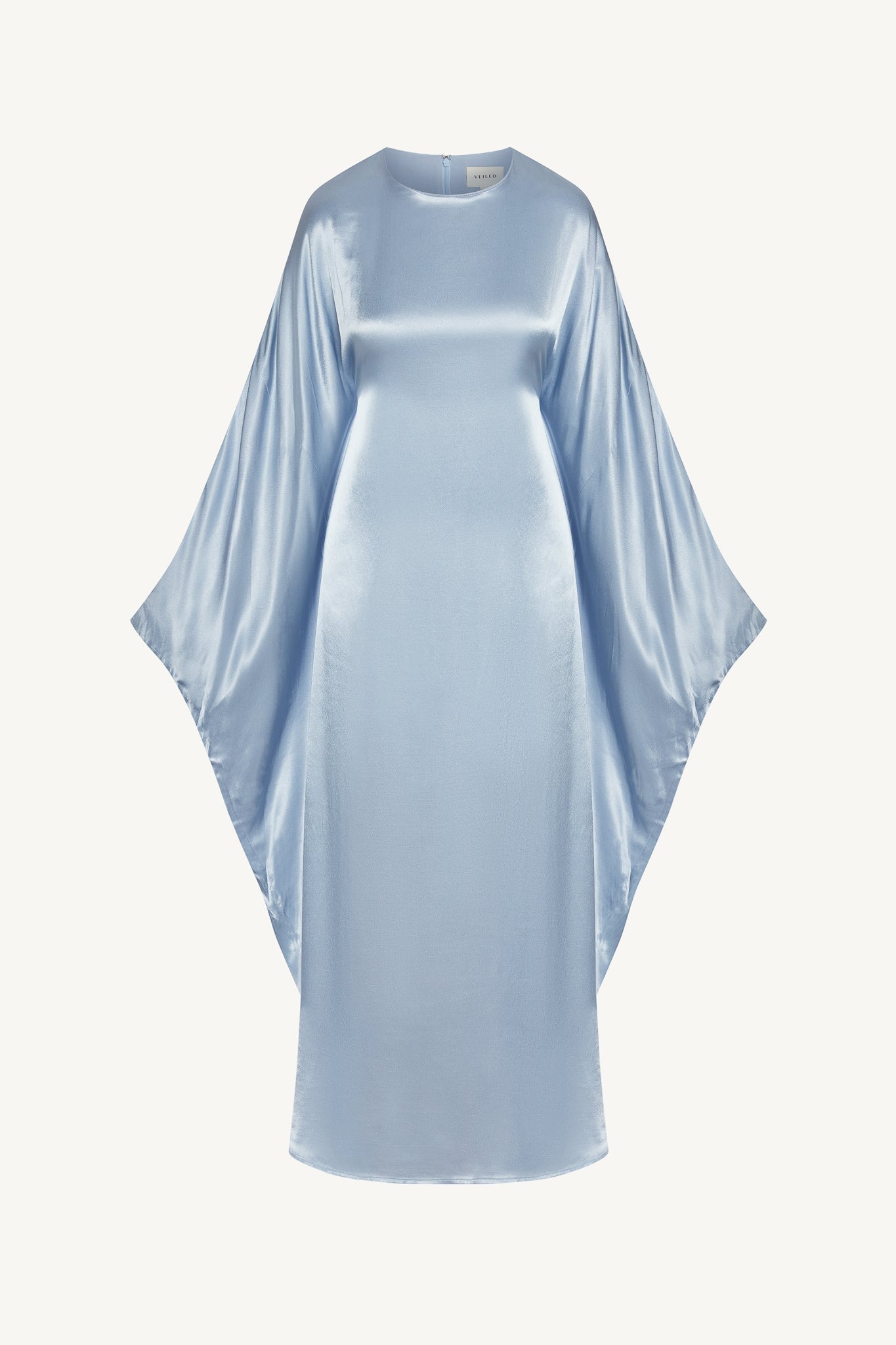 Selene Silk Butterfly Maxi Dress - Pastel Blue