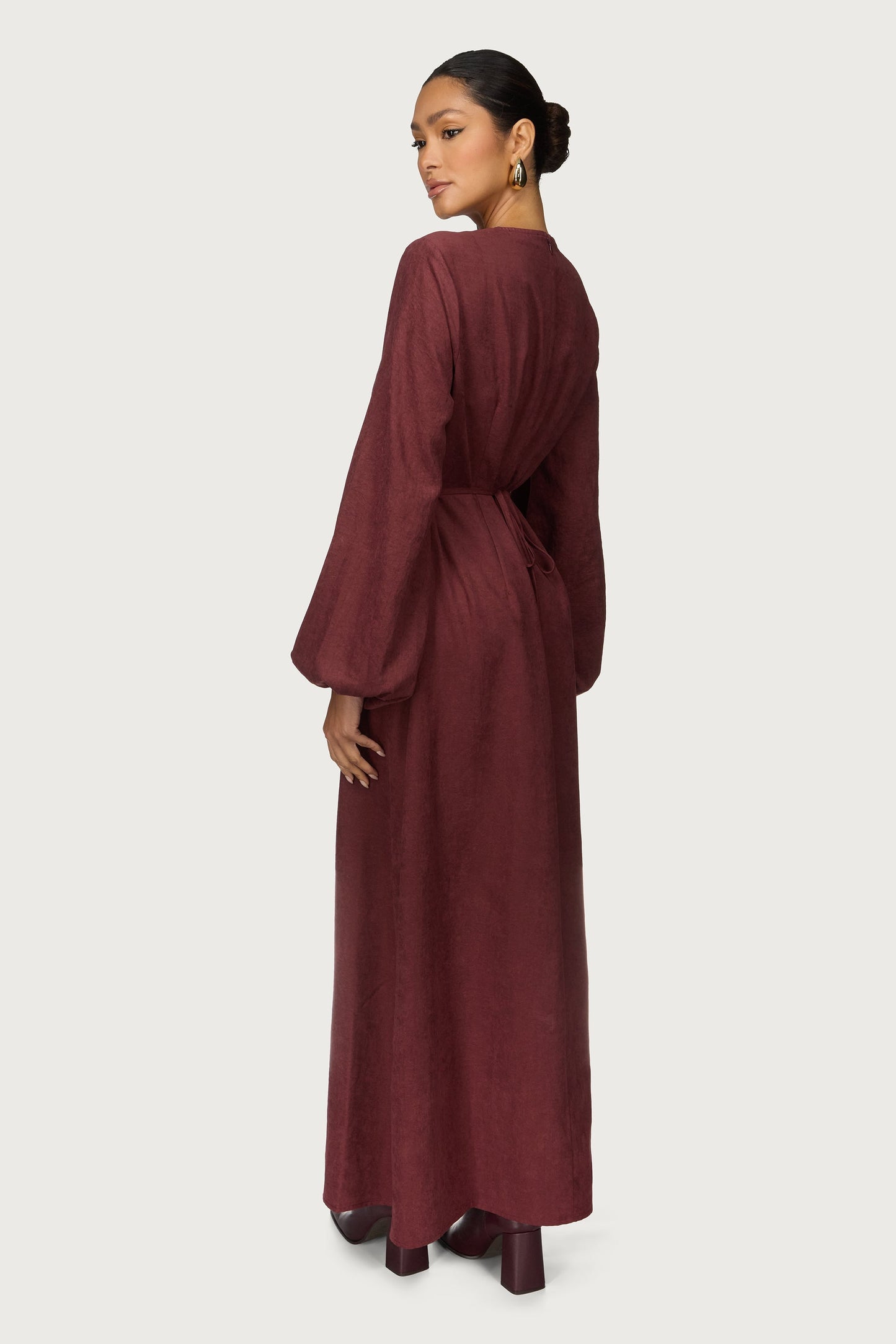 Suede Maxi Dress - Fig