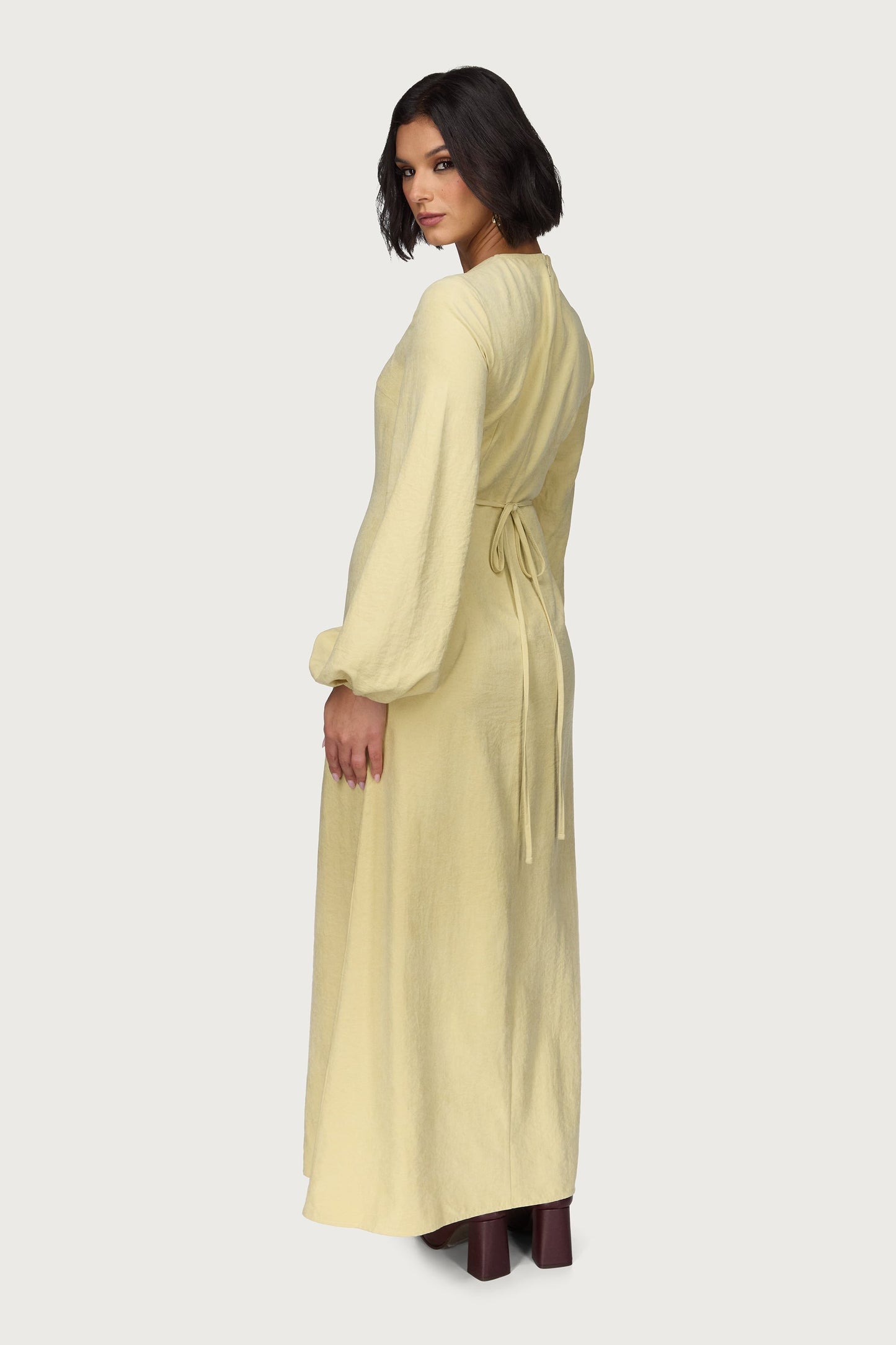Suede Maxi Dress - Wheat