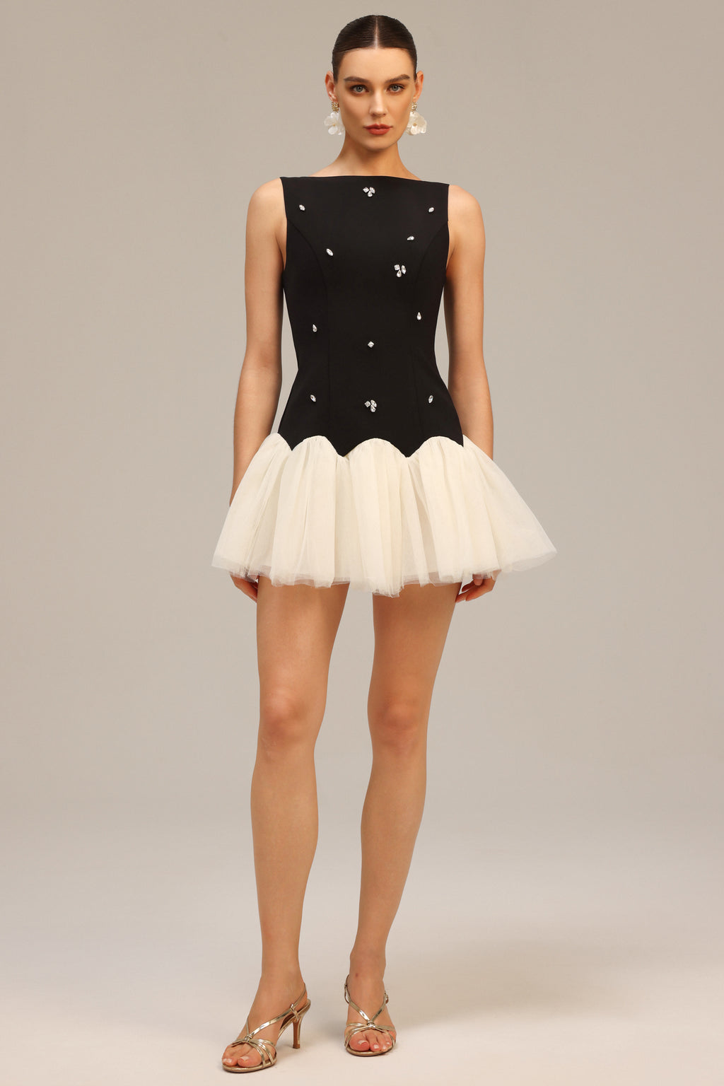 Salamo Sleeveless Diamond Mini Dress	