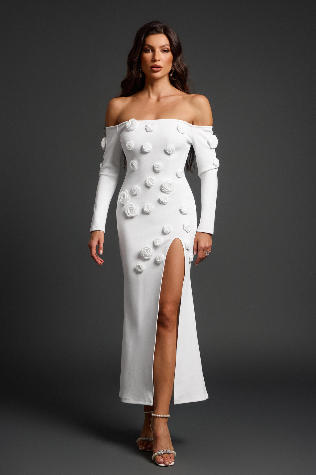 Roie Off Shoulder Maxi Bandage Dress	
