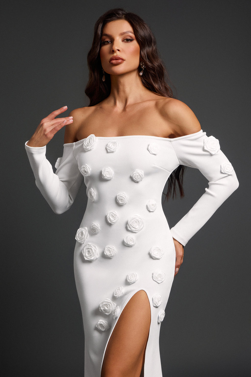 Roie Off Shoulder Maxi Bandage Dress	