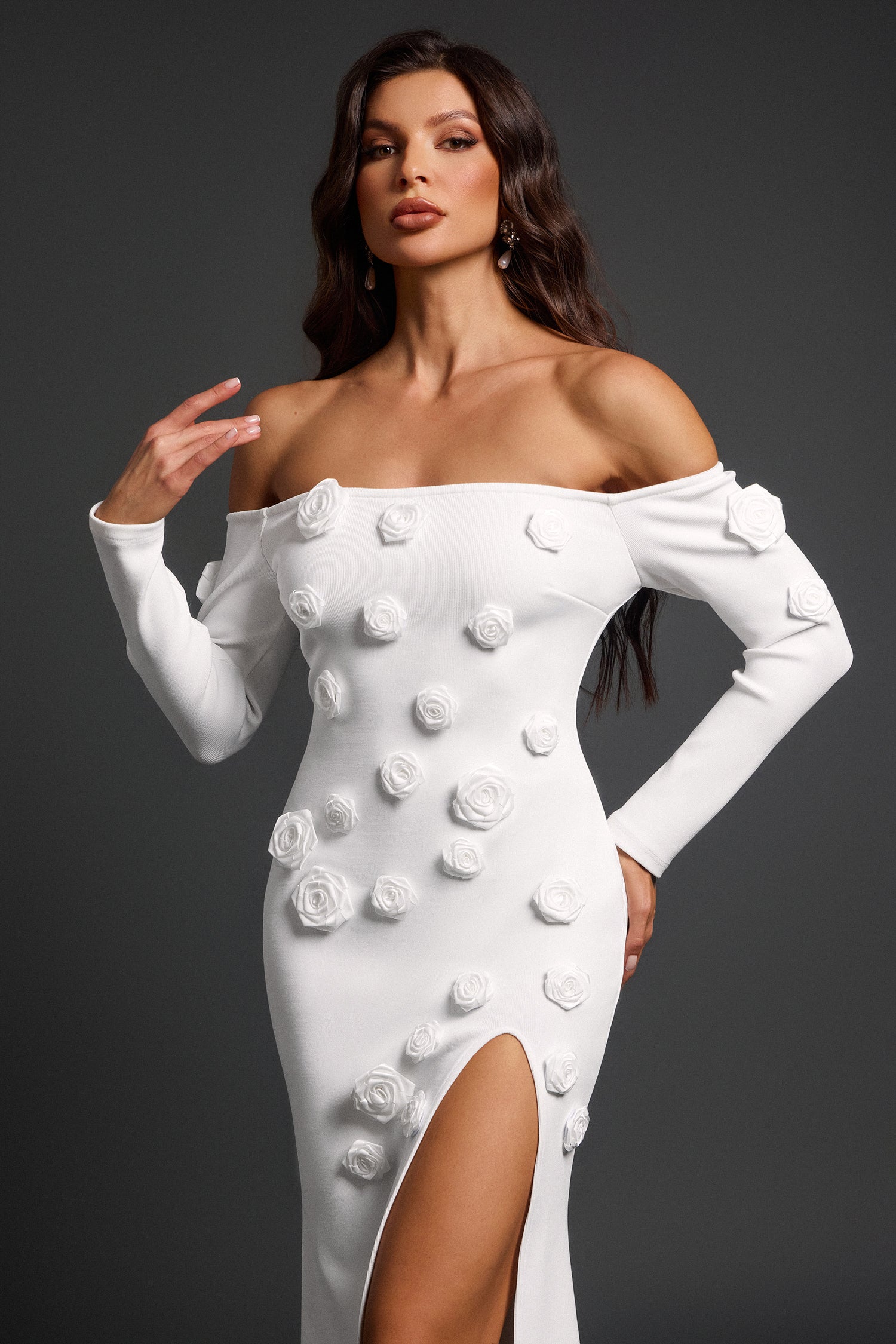 Roie Off Shoulder Maxi Bandage Dress	