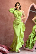 Beren One Shoulder Satin Maxi Dress	