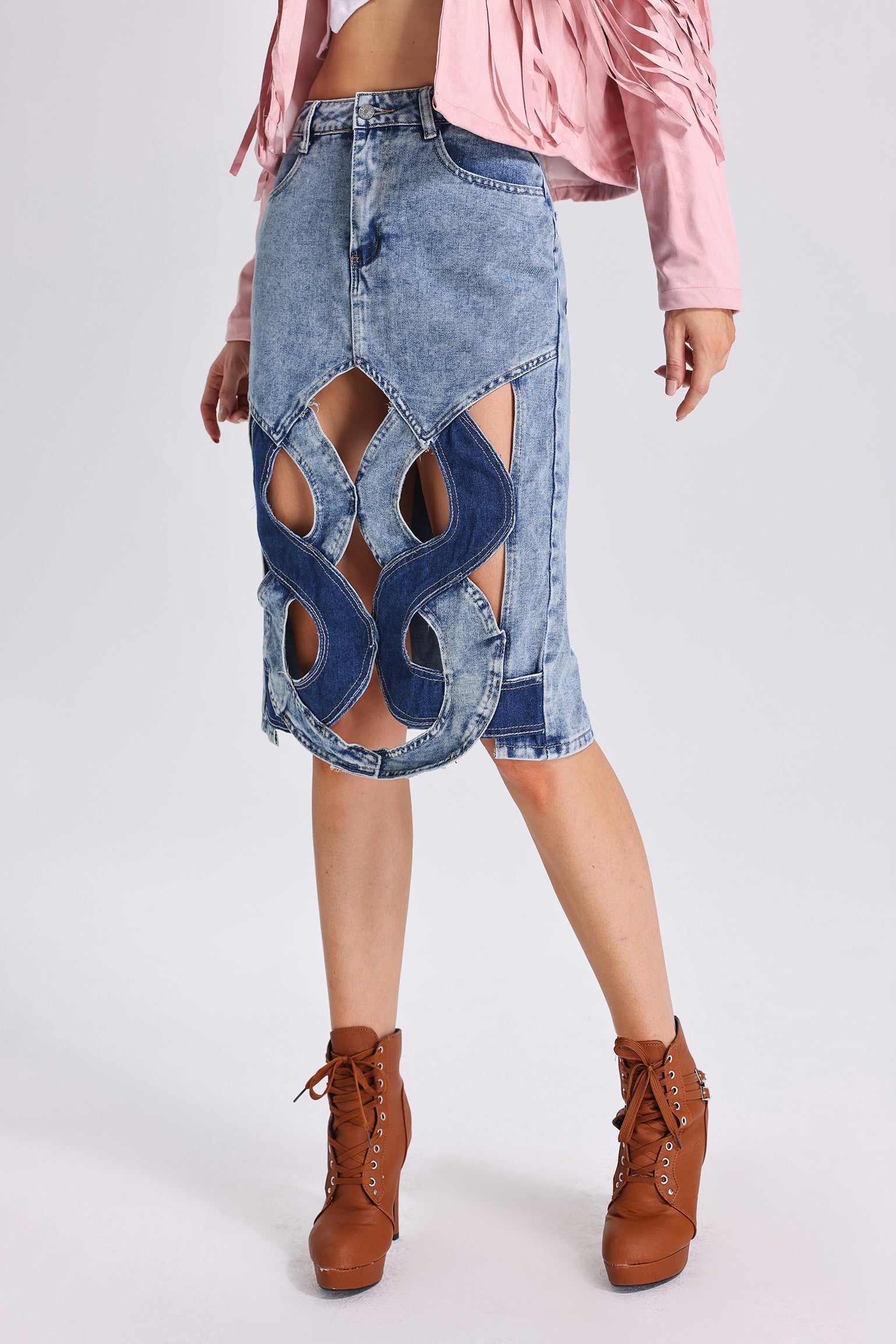 Ferean Illusion Cutout Skirt	