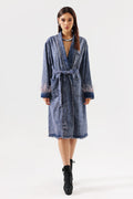 Lavender Feather Denim Coat	