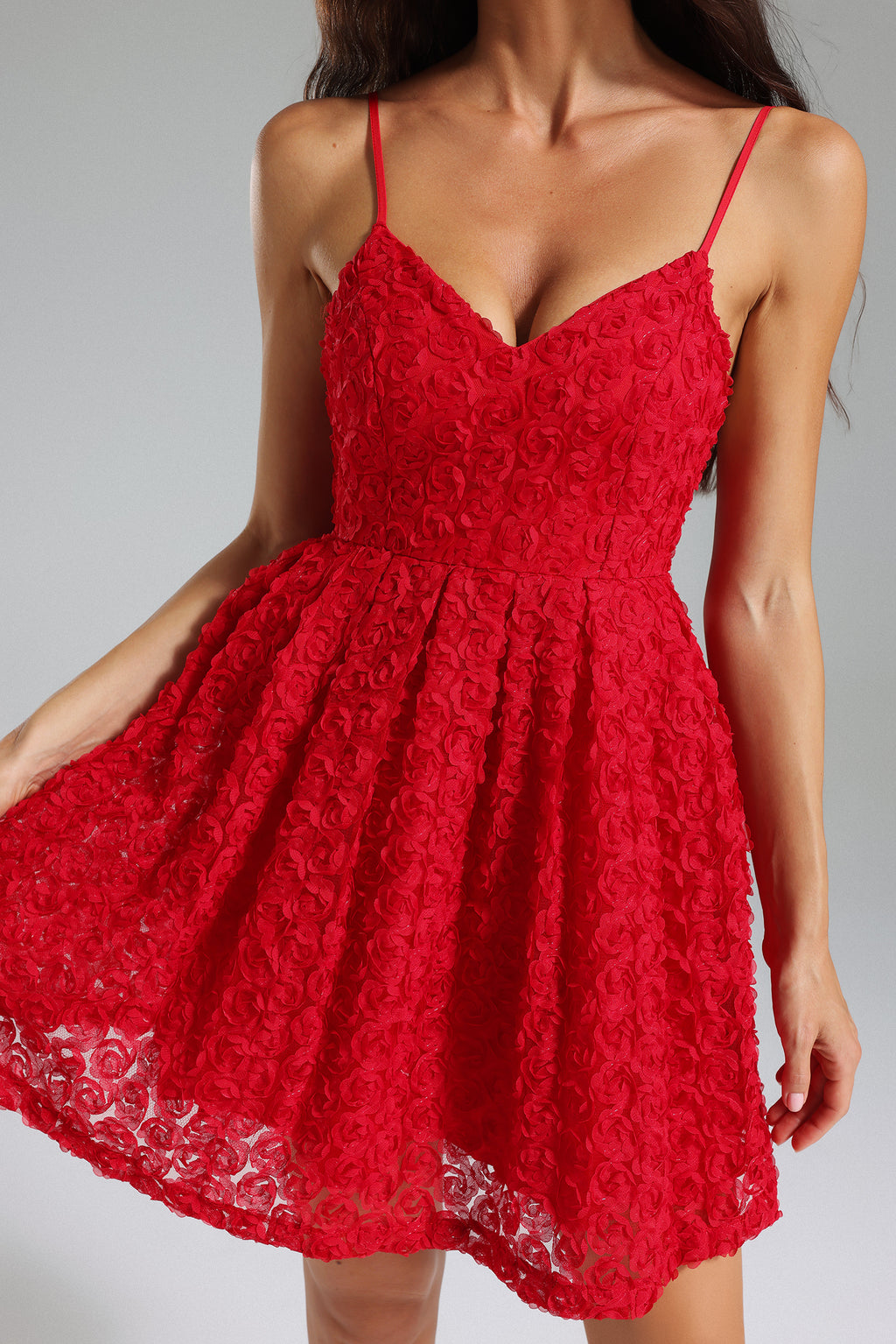 Ikira Flower V Neck Flared Dress	