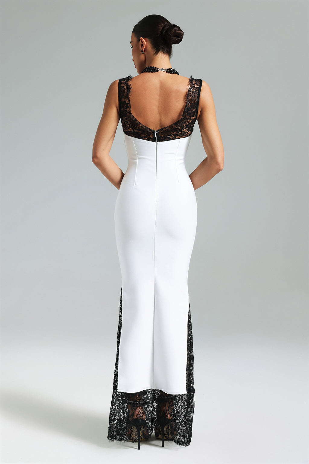 Gunnhild Lace Deep V Maxi Dress	