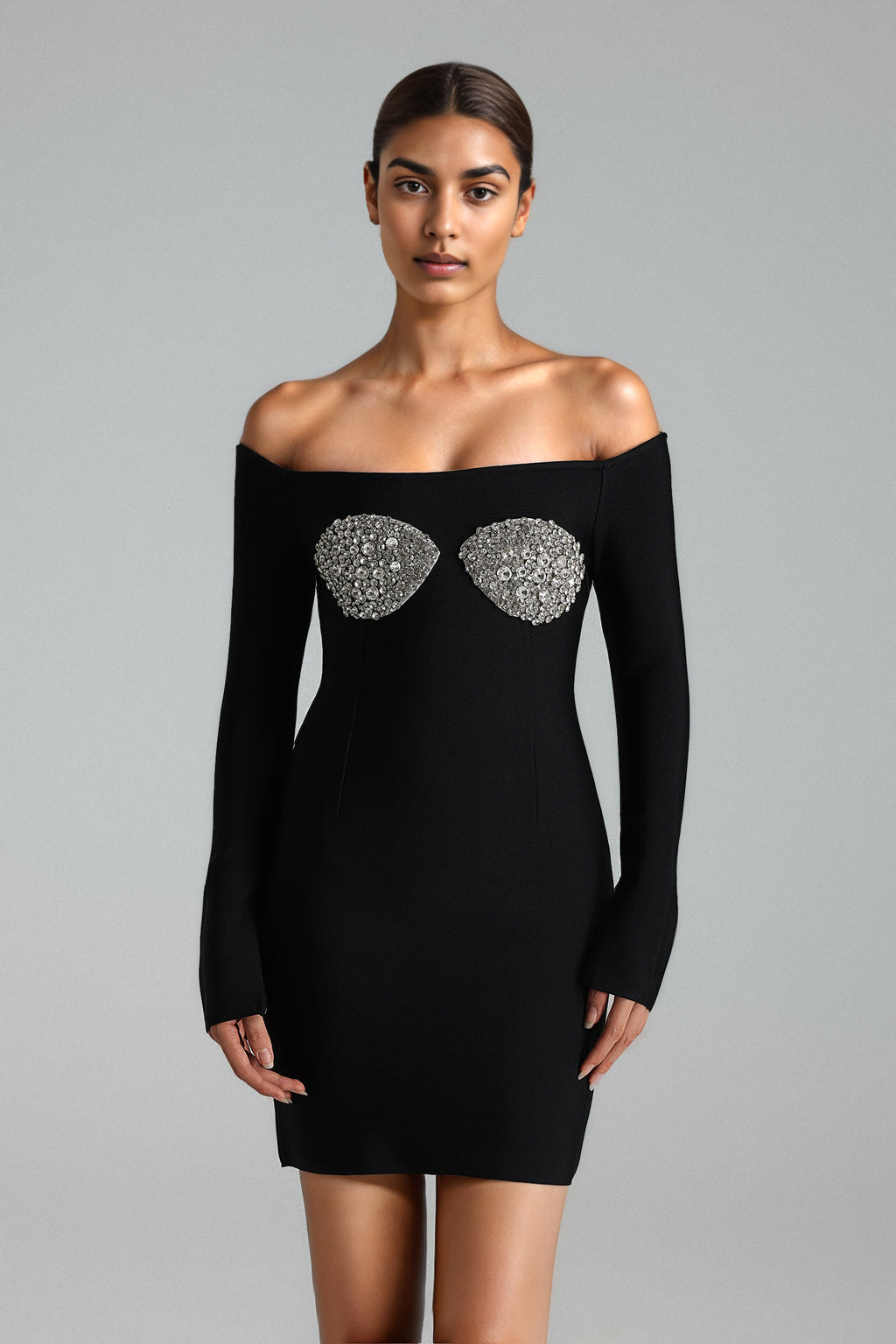 Maba Glitter Bandage Mini Dress	