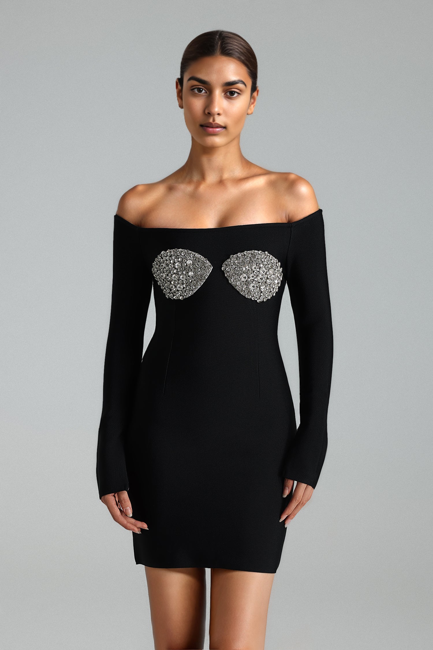 Maba Glitter Bandage Mini Dress	