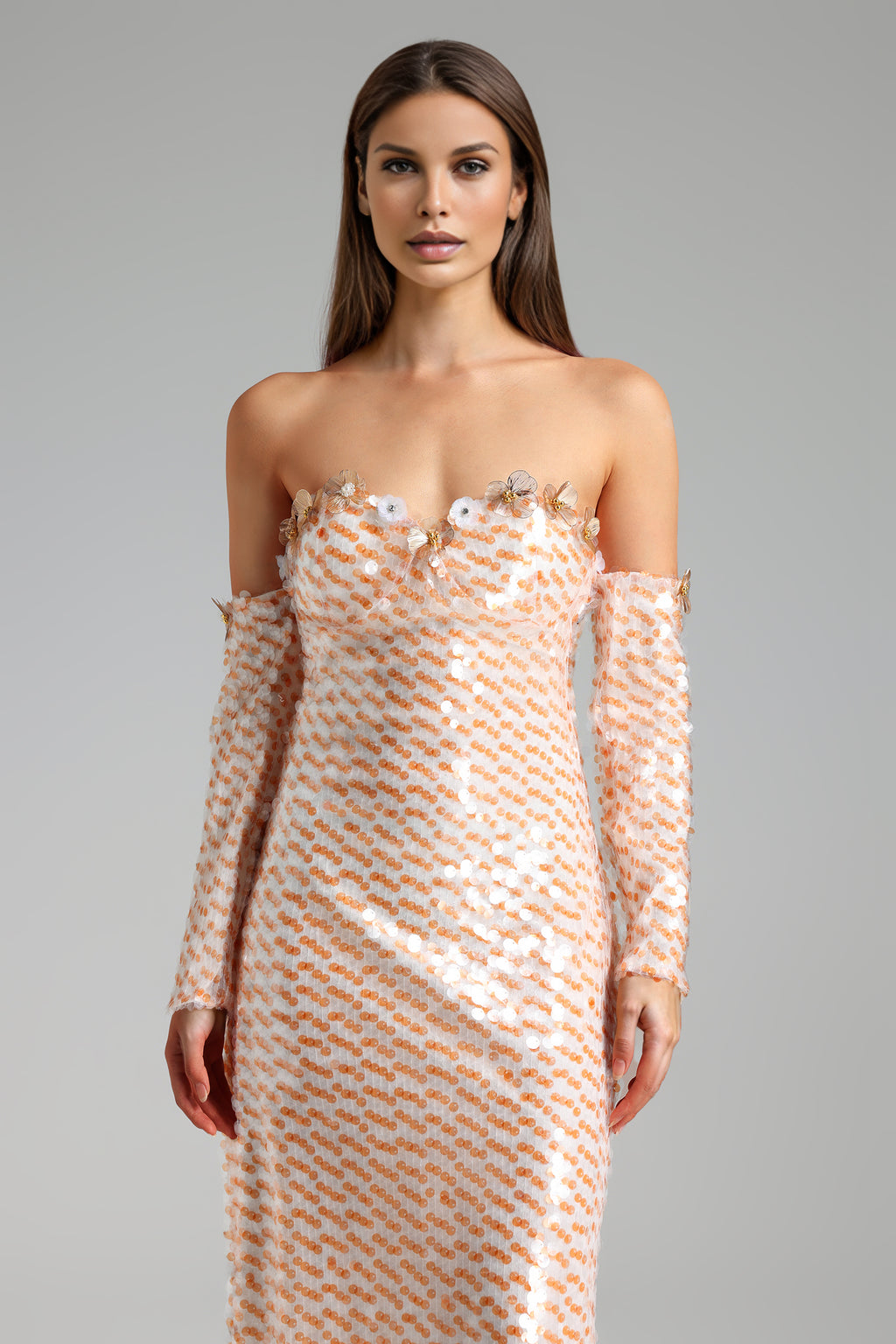 Ferean Flower Tube Midi Dress	