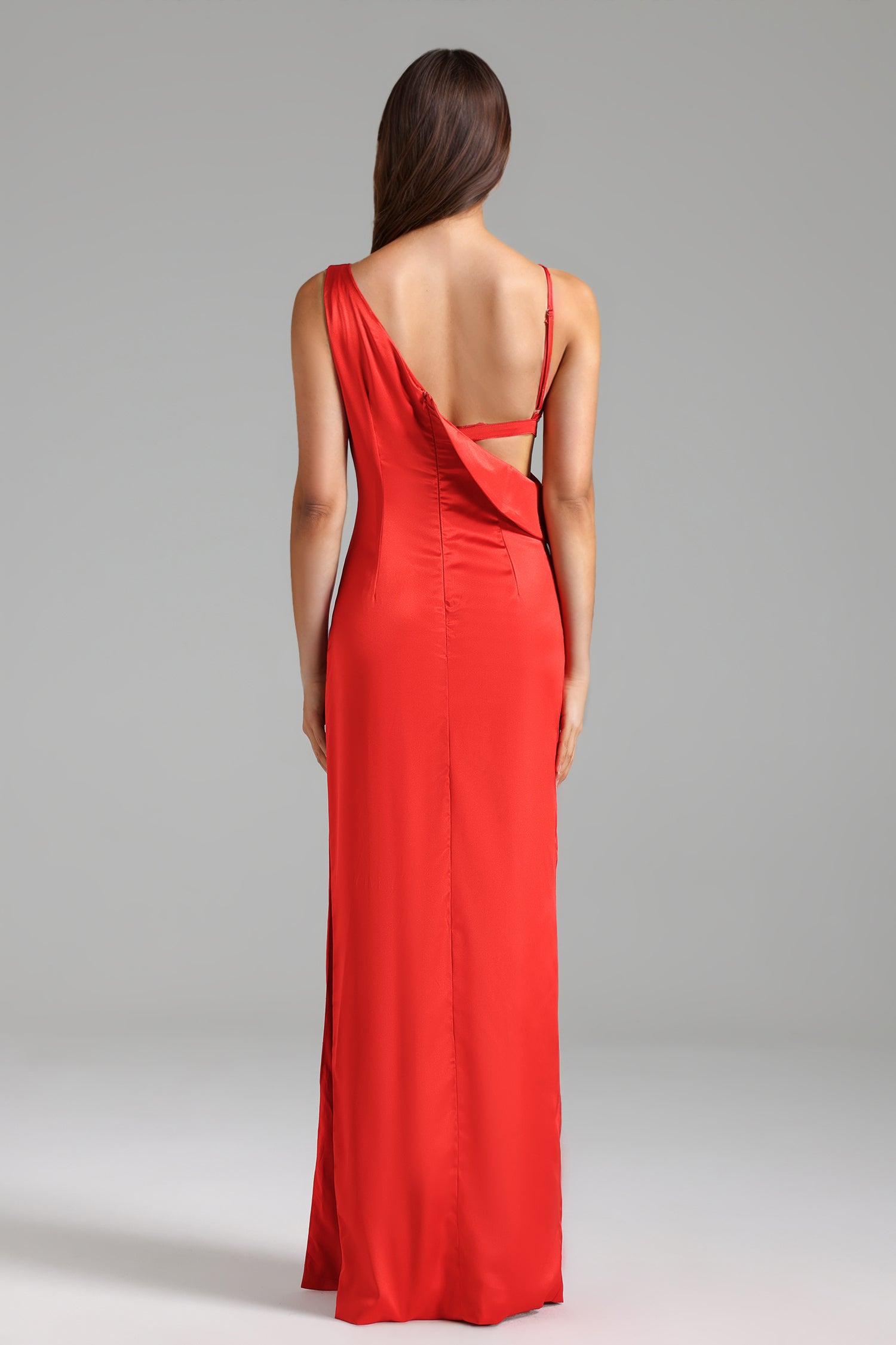 Hailey Deep-V Backless High Slit Maxi Dress	