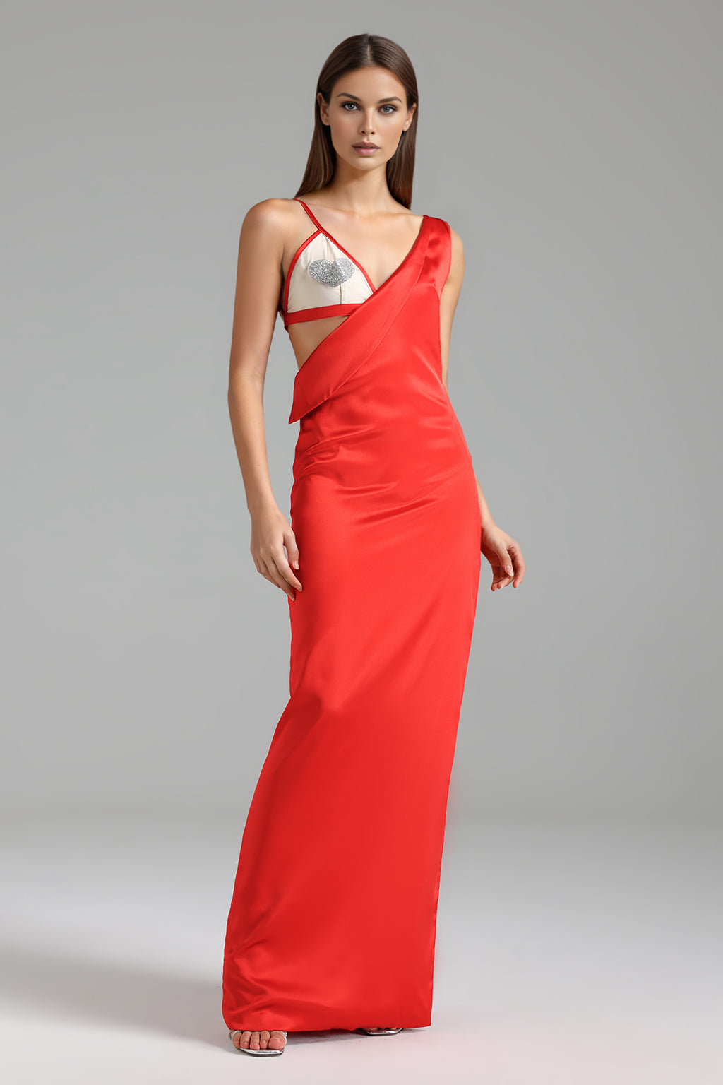 Hailey Deep-V Backless High Slit Maxi Dress	