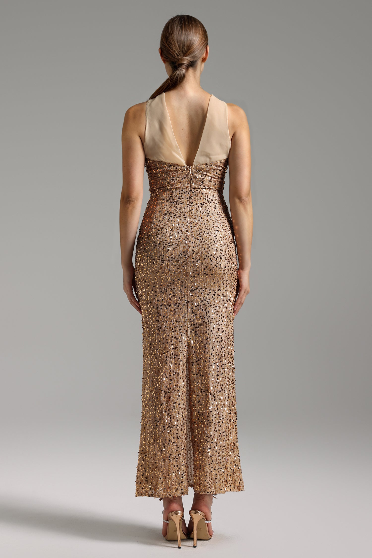 Sergio Halter Neck Sequined Dress	