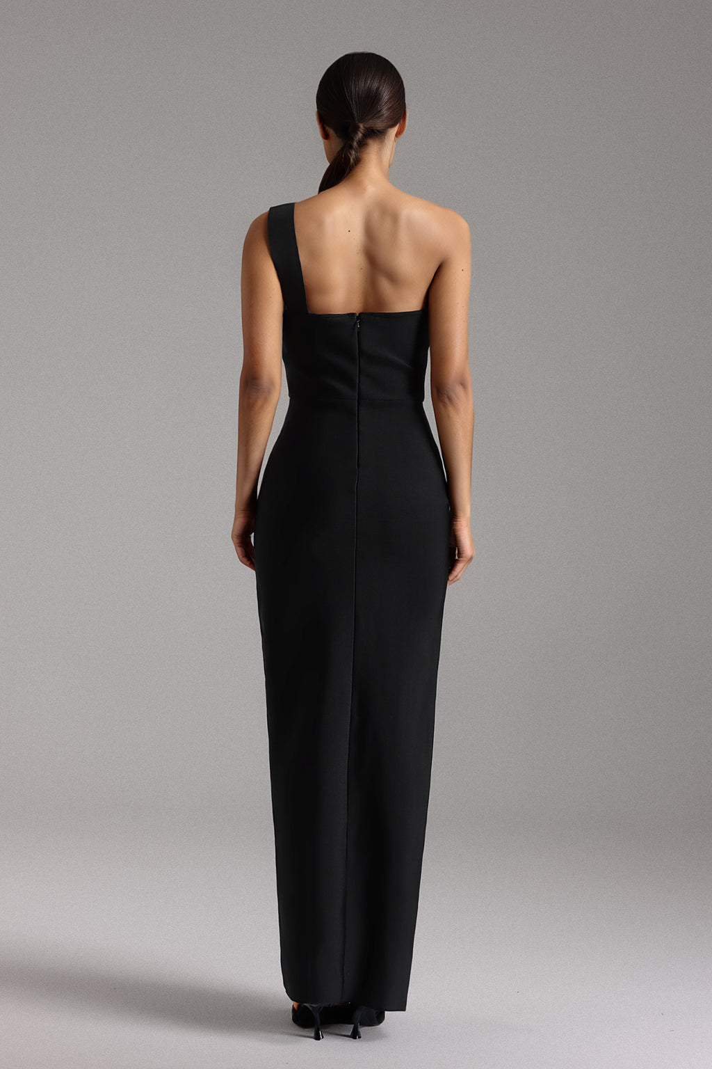 Monroe One-shoulder V-neck Floral Bandage Maxi Dress	