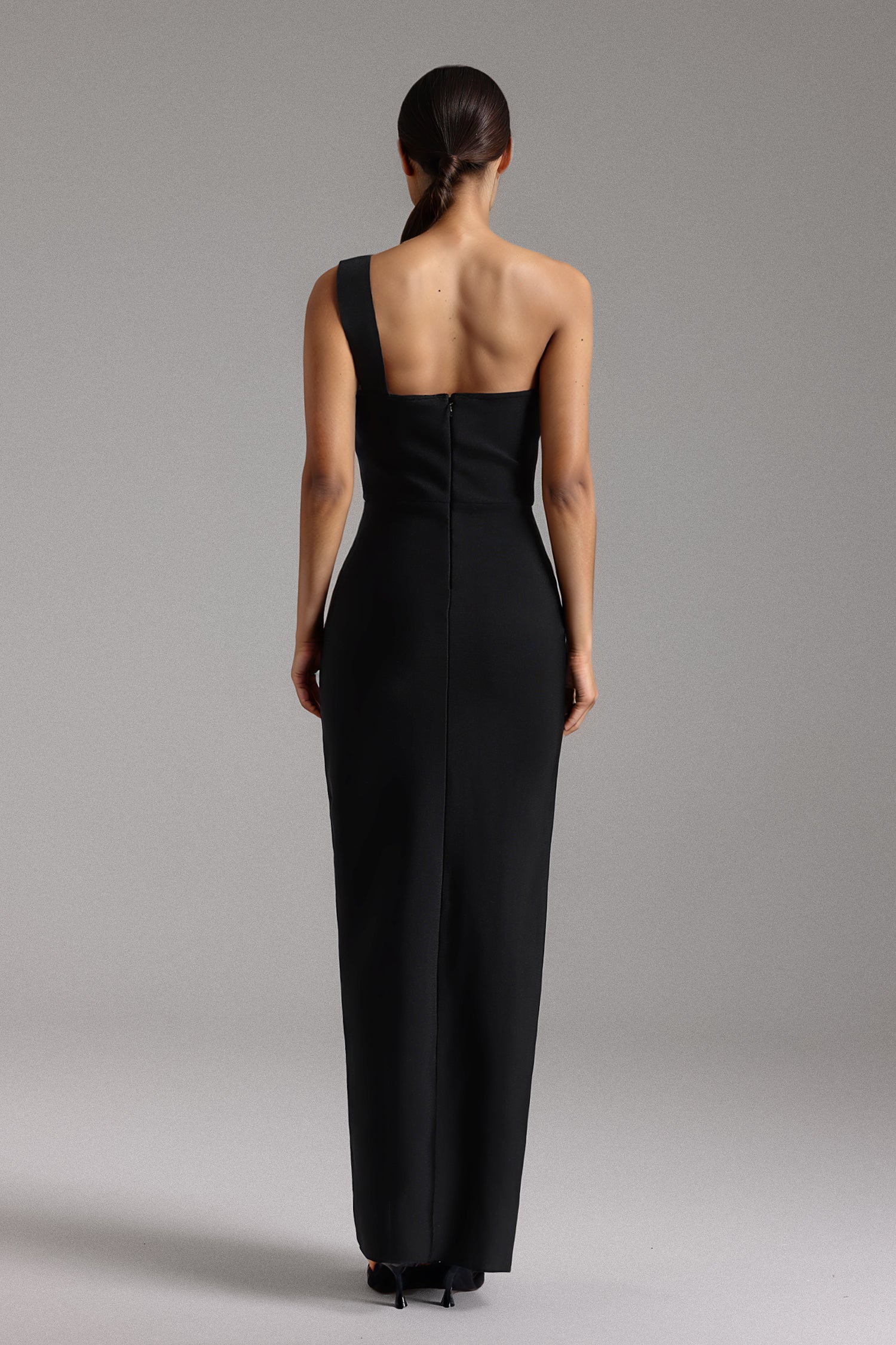 Monroe One-shoulder V-neck Floral Bandage Maxi Dress	