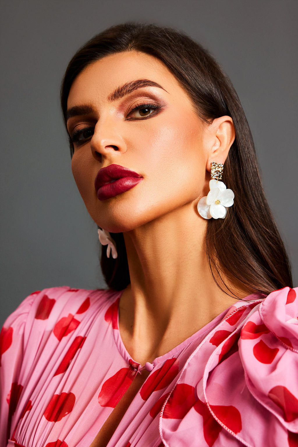 Fennel Geometry Flowers Earrings	