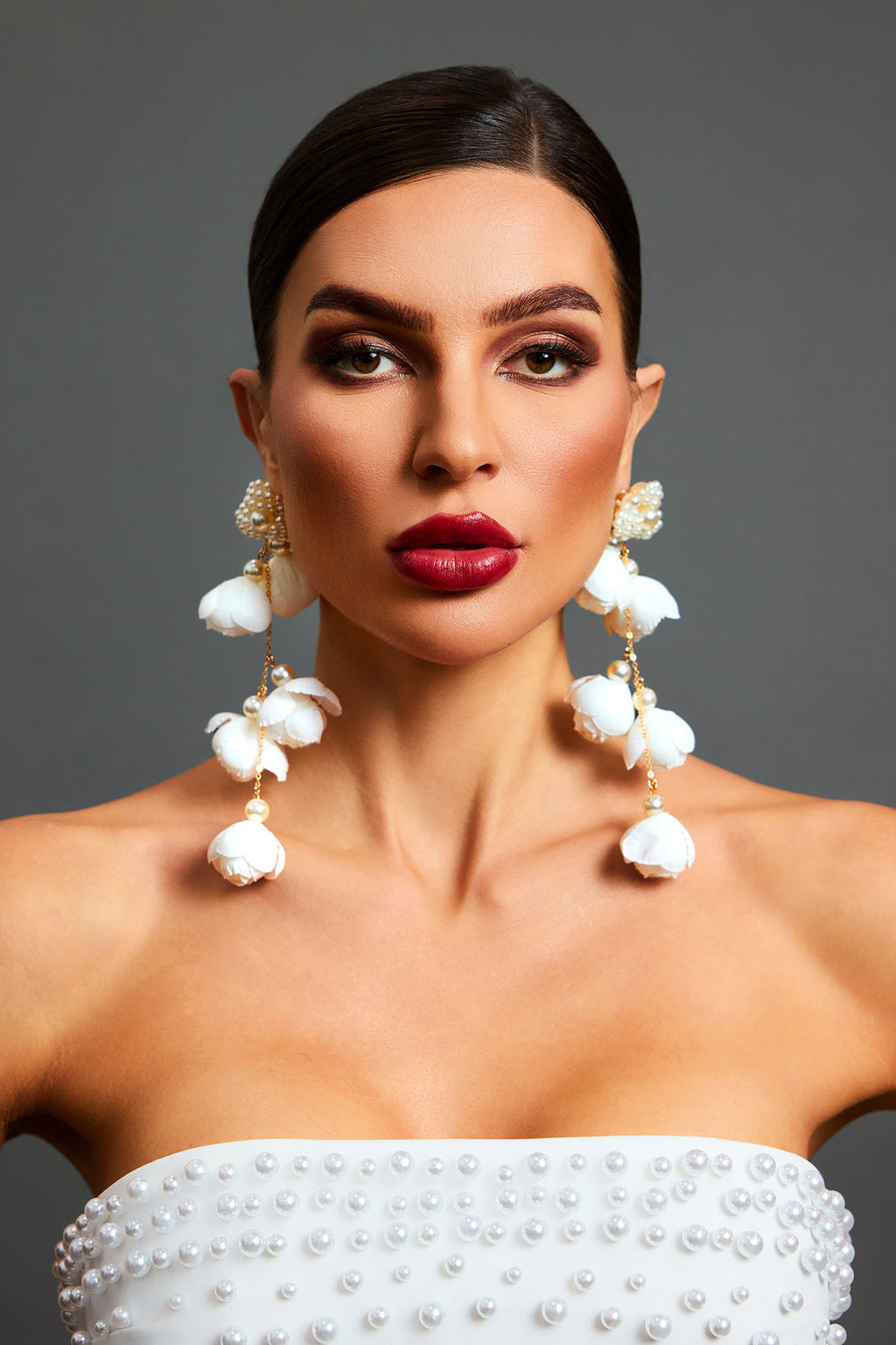 Lita Flowers Pearl Tassel Maxi Earrings	