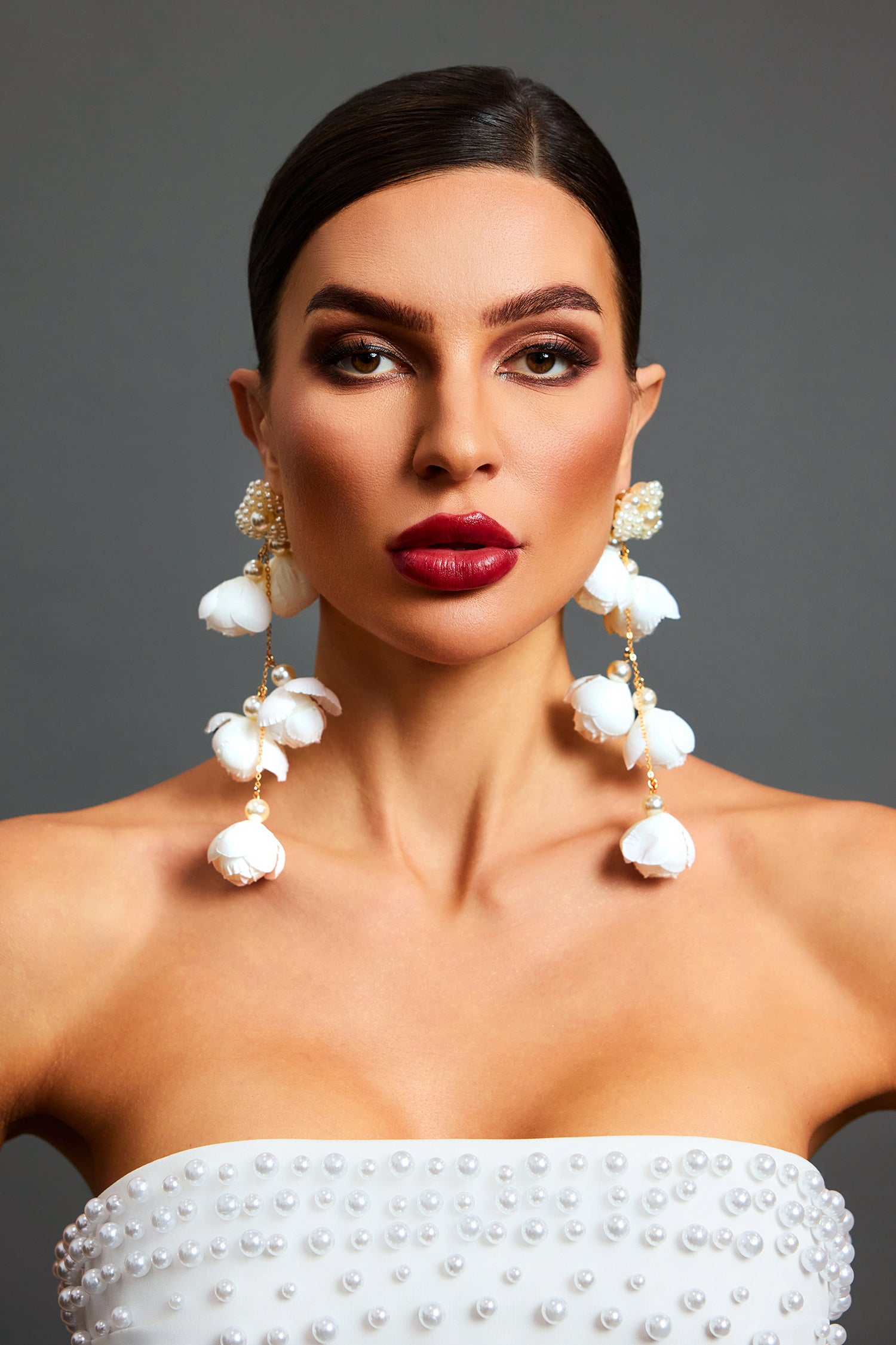 Lita Flowers Pearl Tassel Maxi Earrings	