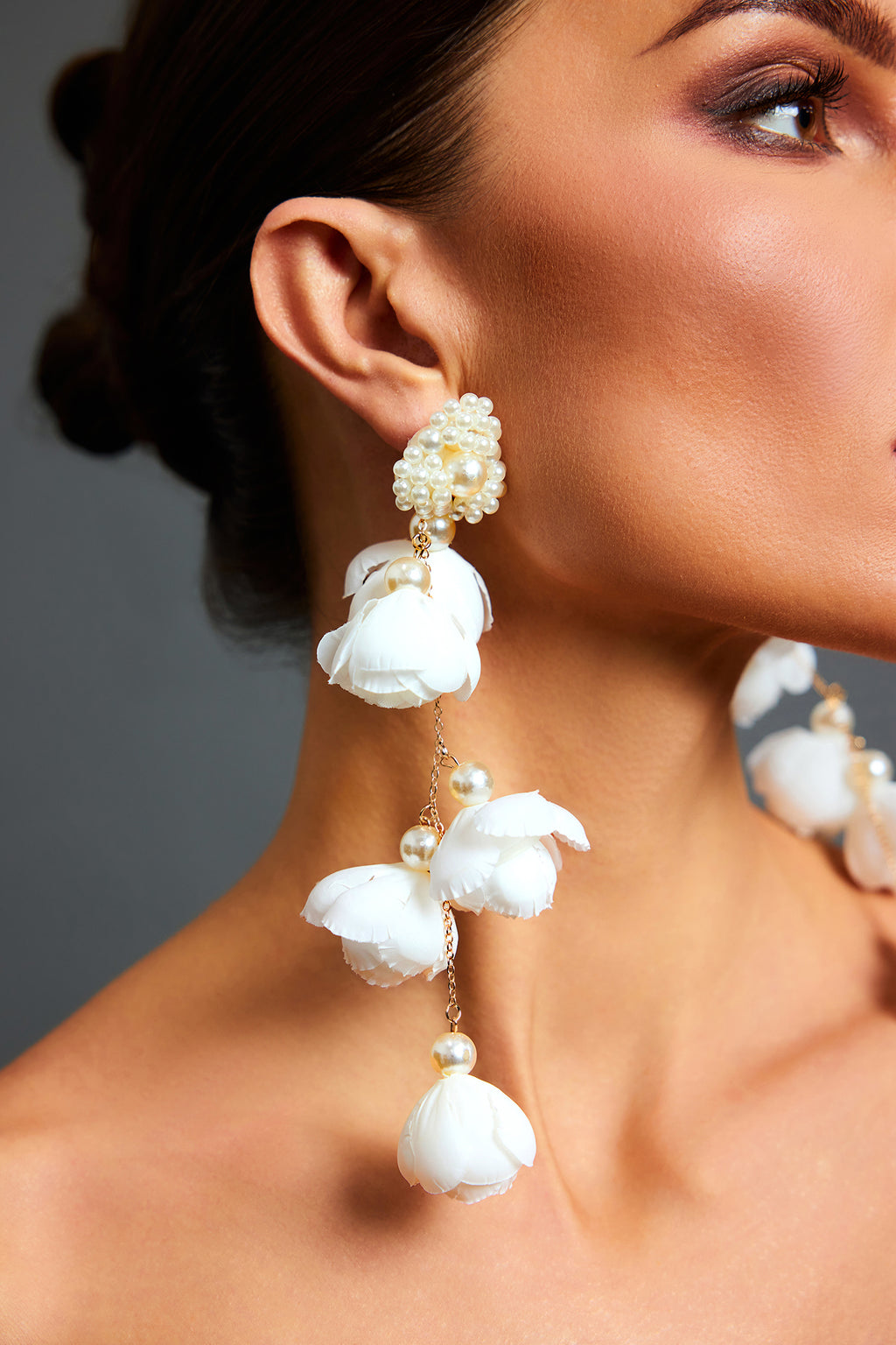 Lita Flowers Pearl Tassel Maxi Earrings	