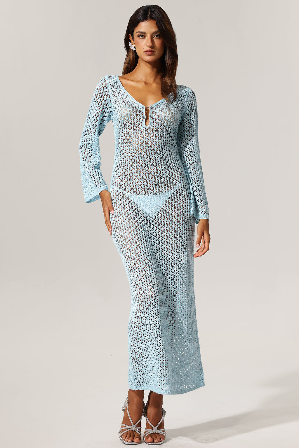 Ellyson Long Sleeves Hollow Out Maxi Dress	
