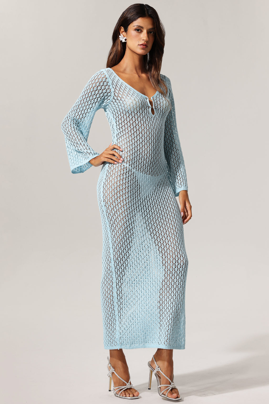 Ellyson Long Sleeves Hollow Out Maxi Dress	