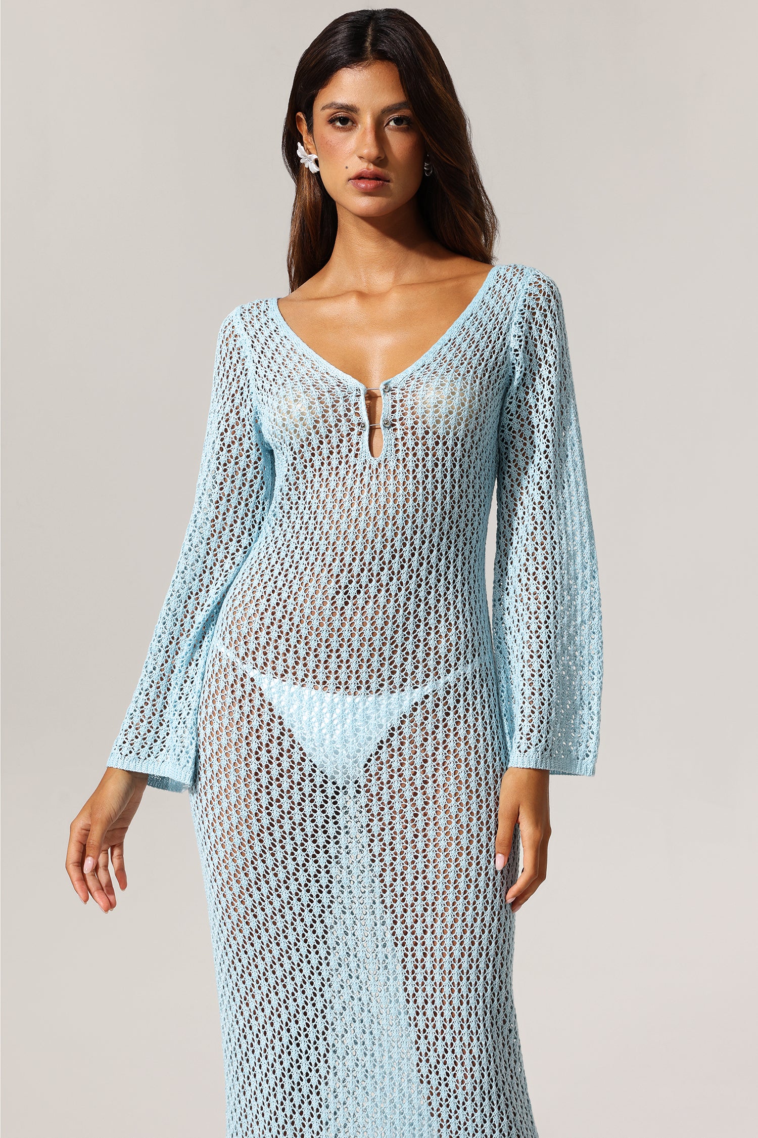 Ellyson Long Sleeves Hollow Out Maxi Dress	