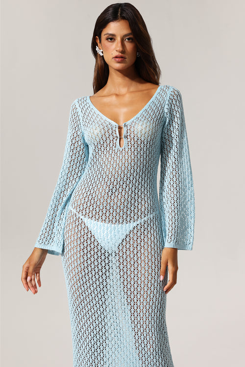 Ellyson Long Sleeves Hollow Out Maxi Dress	