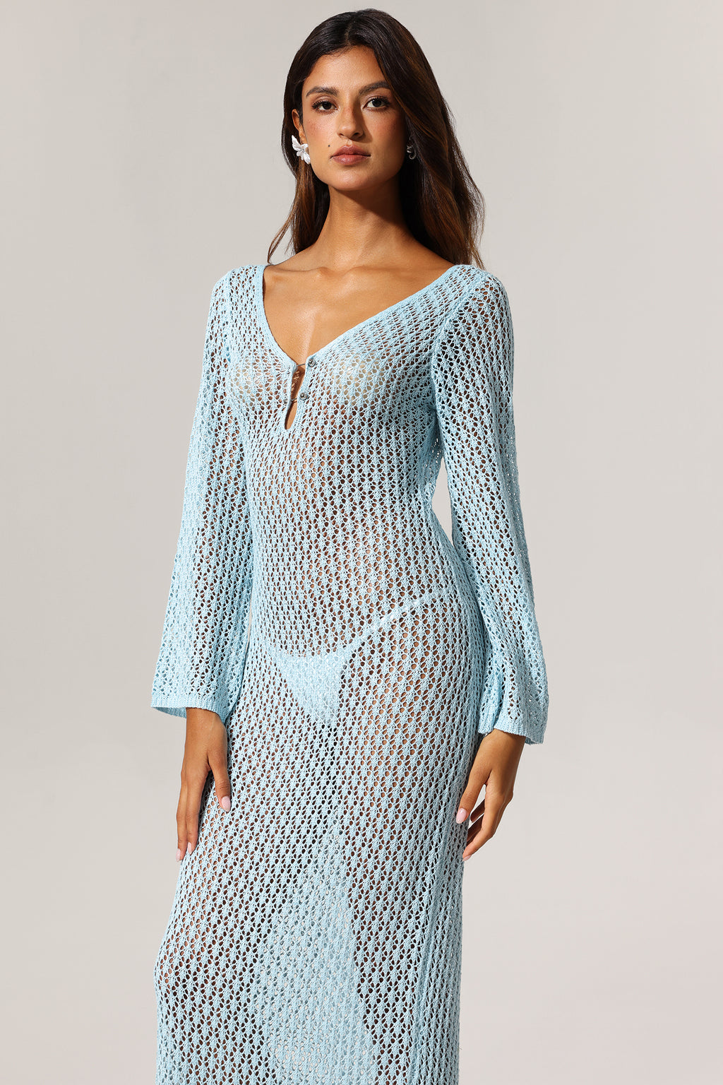 Ellyson Long Sleeves Hollow Out Maxi Dress	