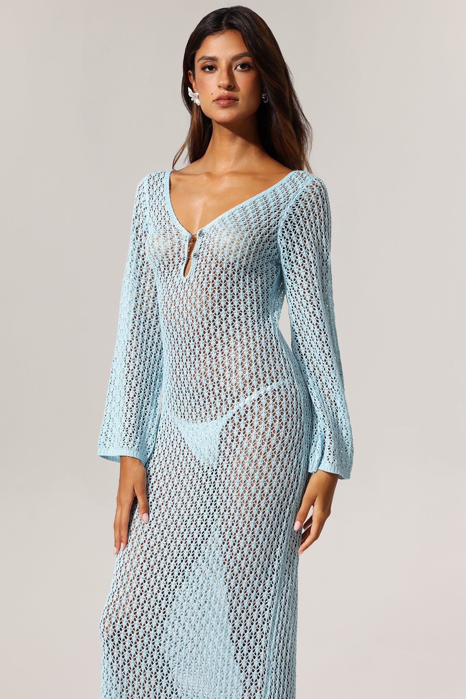 Ellyson Long Sleeves Hollow Out Maxi Dress	