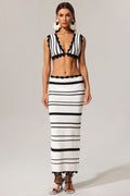 Tannen Hollow Out High Slit Two-Piece Set	