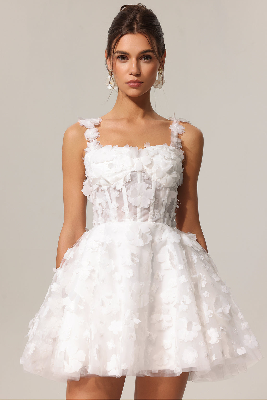 Lali Sleeveless Flowers Mini Dress	