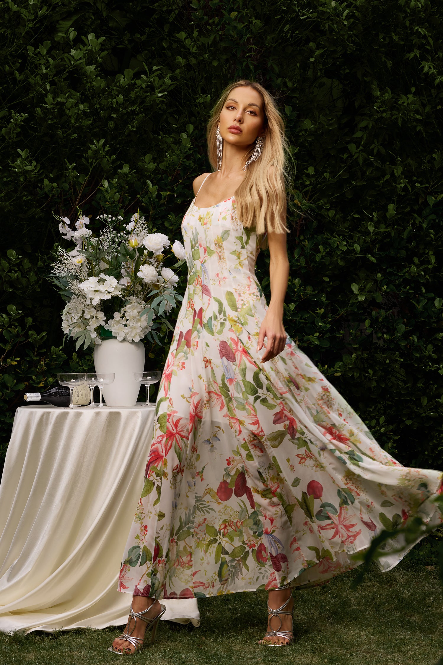 Zoey Sleeveless Printing Maxi Dress	