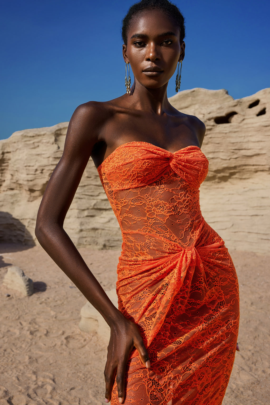 Selien Sleeveless Lace Maxi Dress	