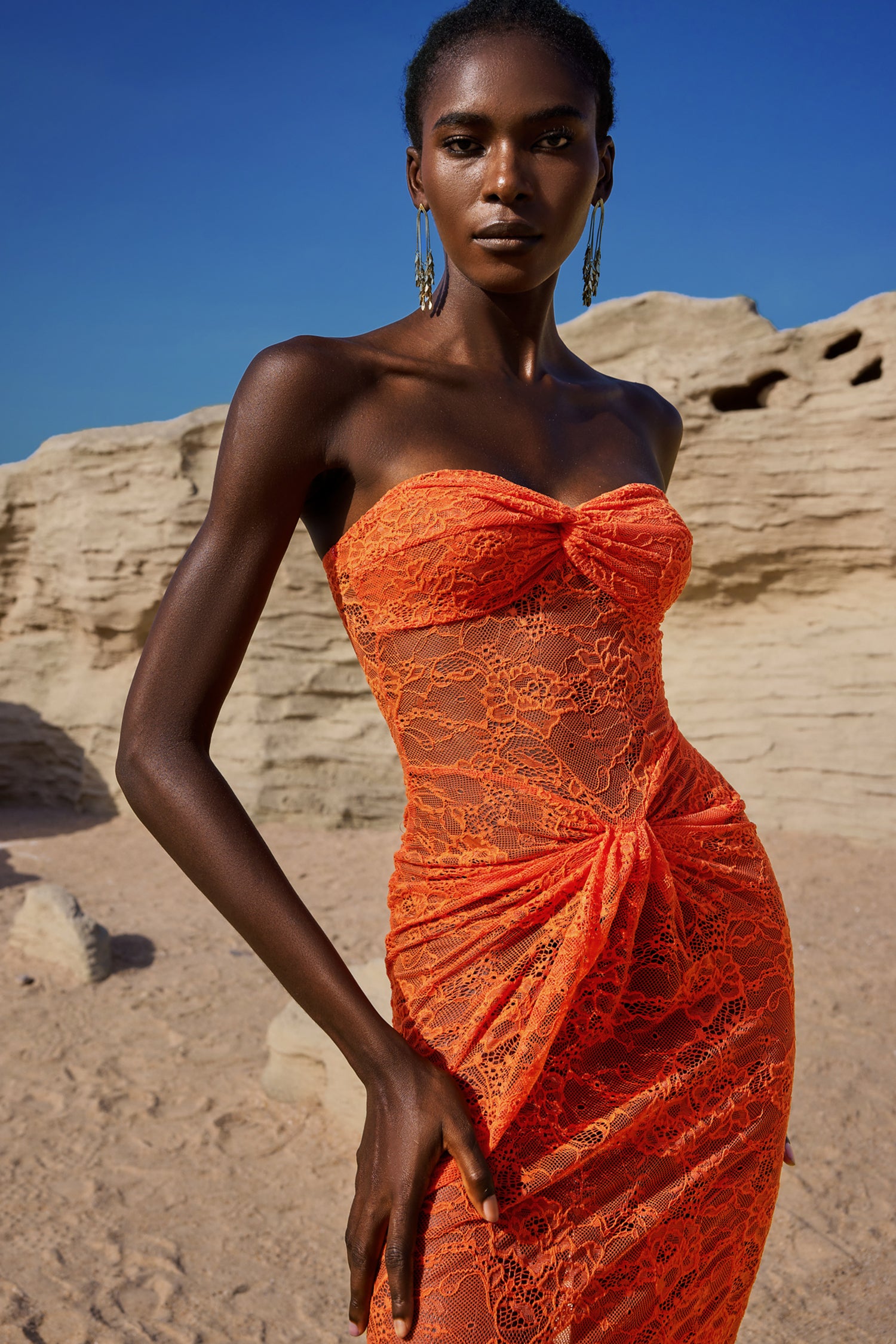 Selien Sleeveless Lace Maxi Dress	