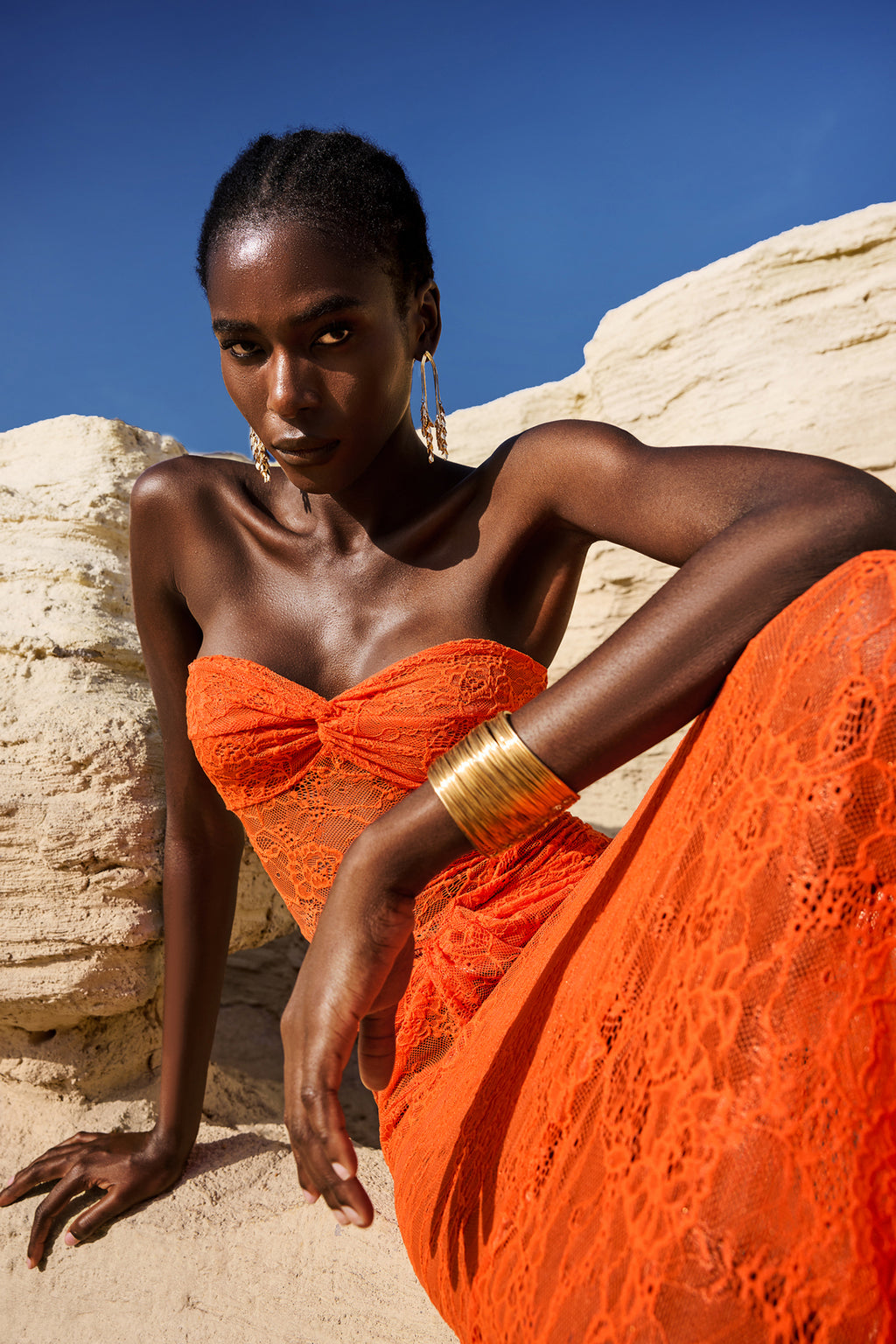 Selien Sleeveless Lace Maxi Dress	