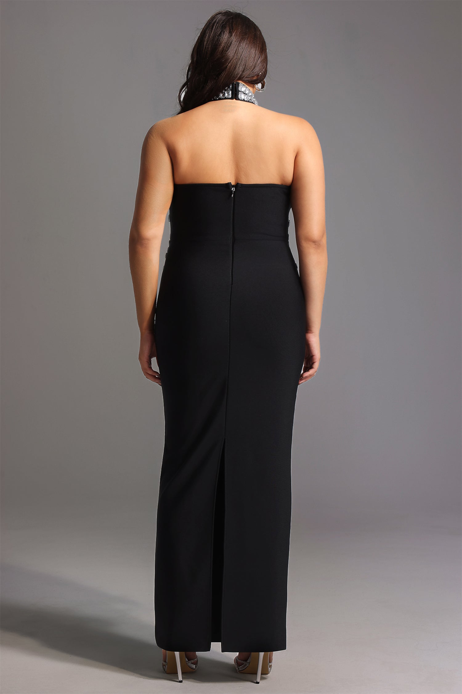 Wanda Sleeveless Diamond Bandage Maxi Dress	
