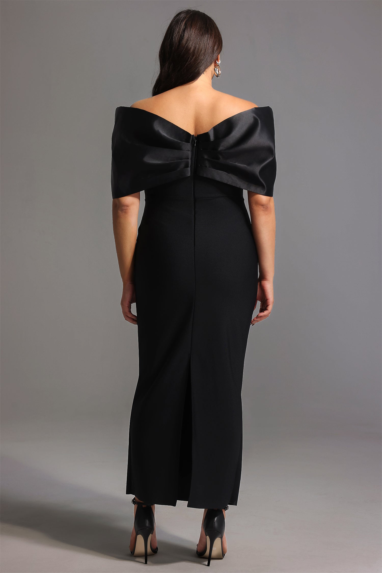 Soloma Off-the-Shoulder Diamond Maxi Dress	