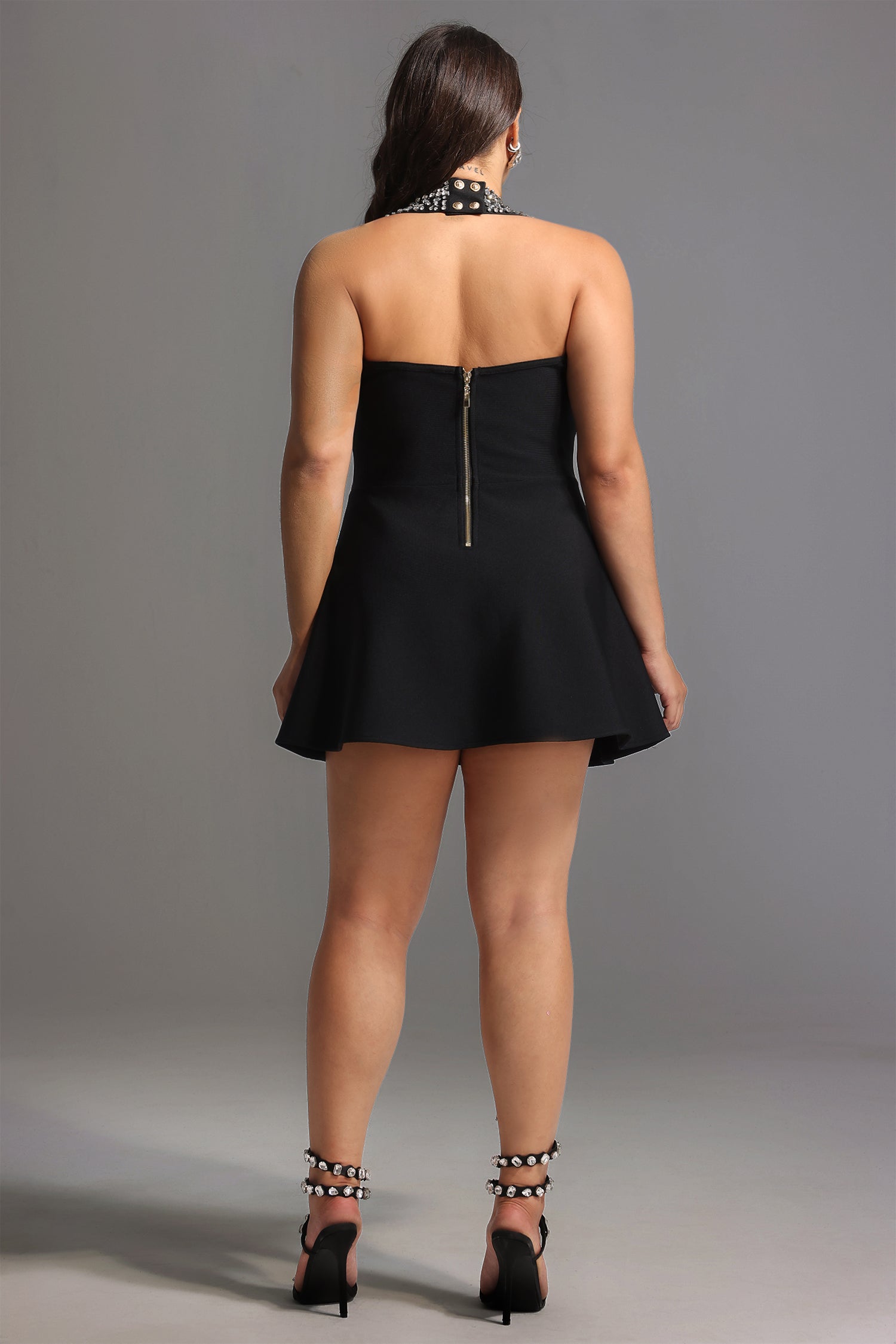 Traci Halter Strapless Sleeveless Mini Dress	