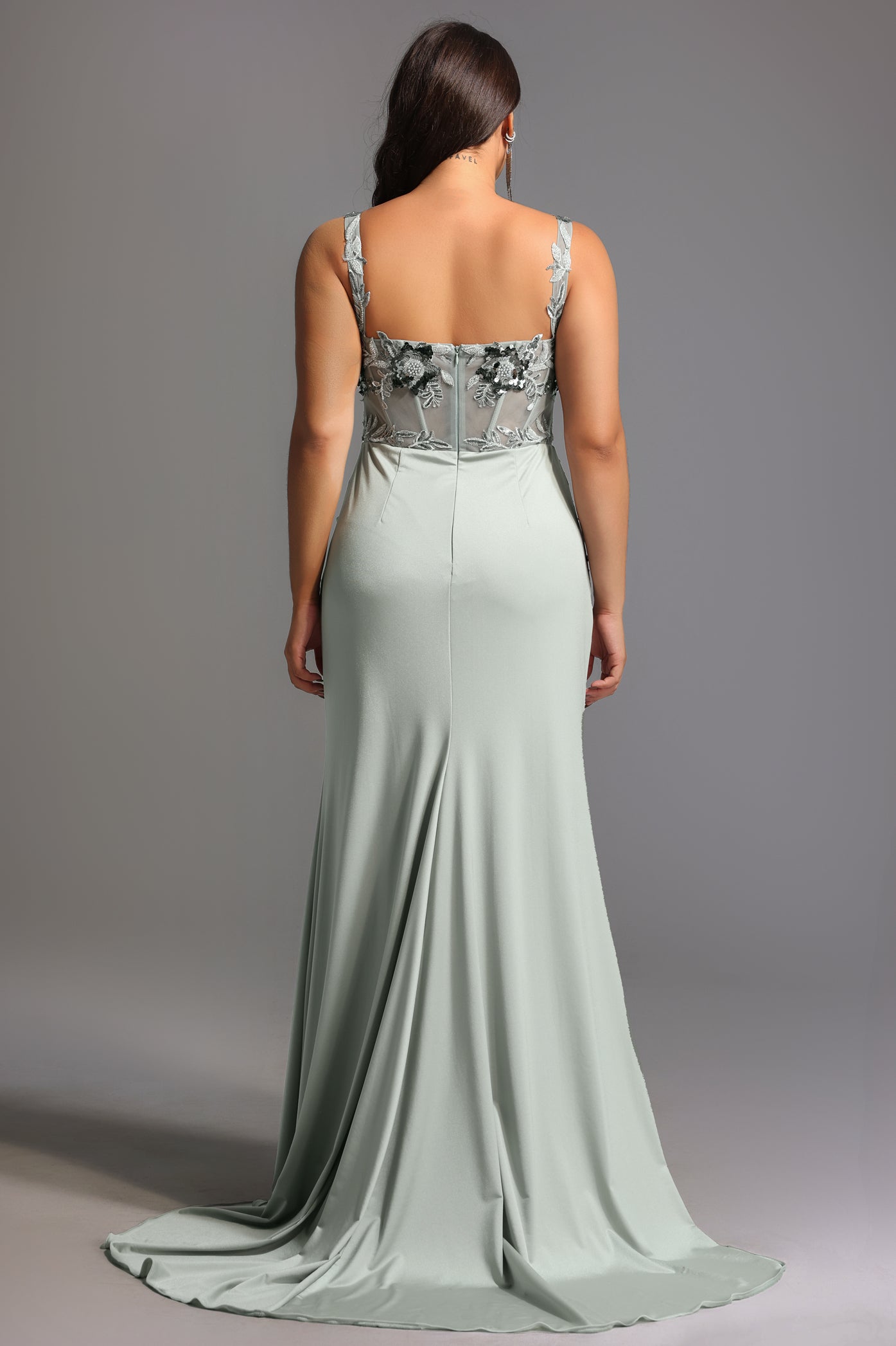 Valery Diamond Fishtail Maxi Dress	