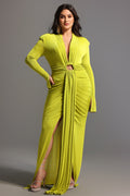 Naomi V-neck Long Sleeves Maxi Dress	