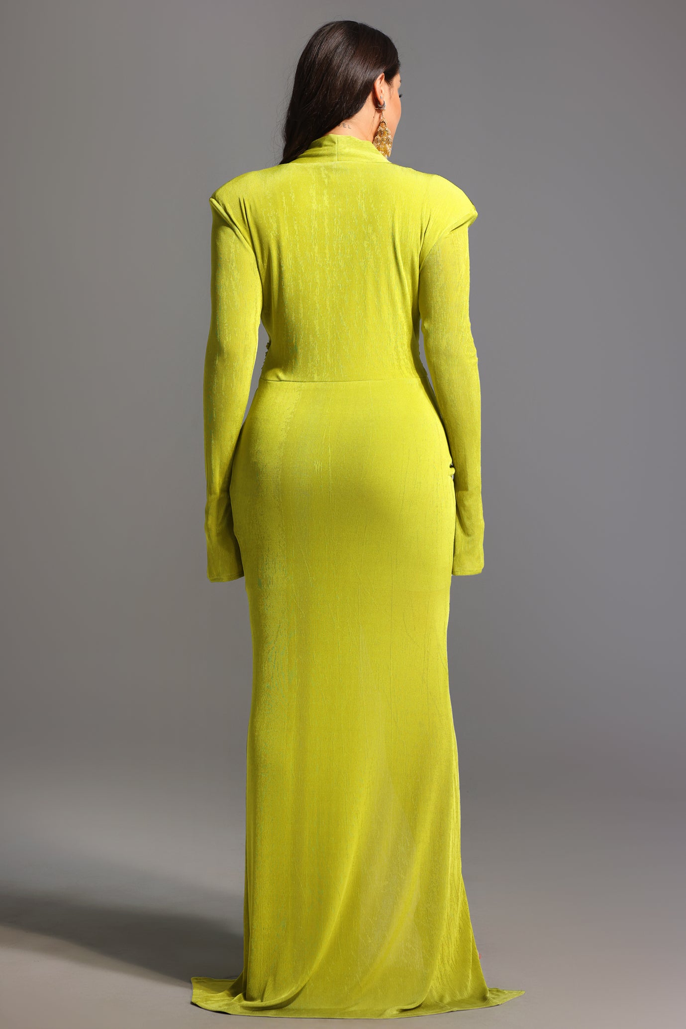 Naomi V-neck Long Sleeves Maxi Dress	