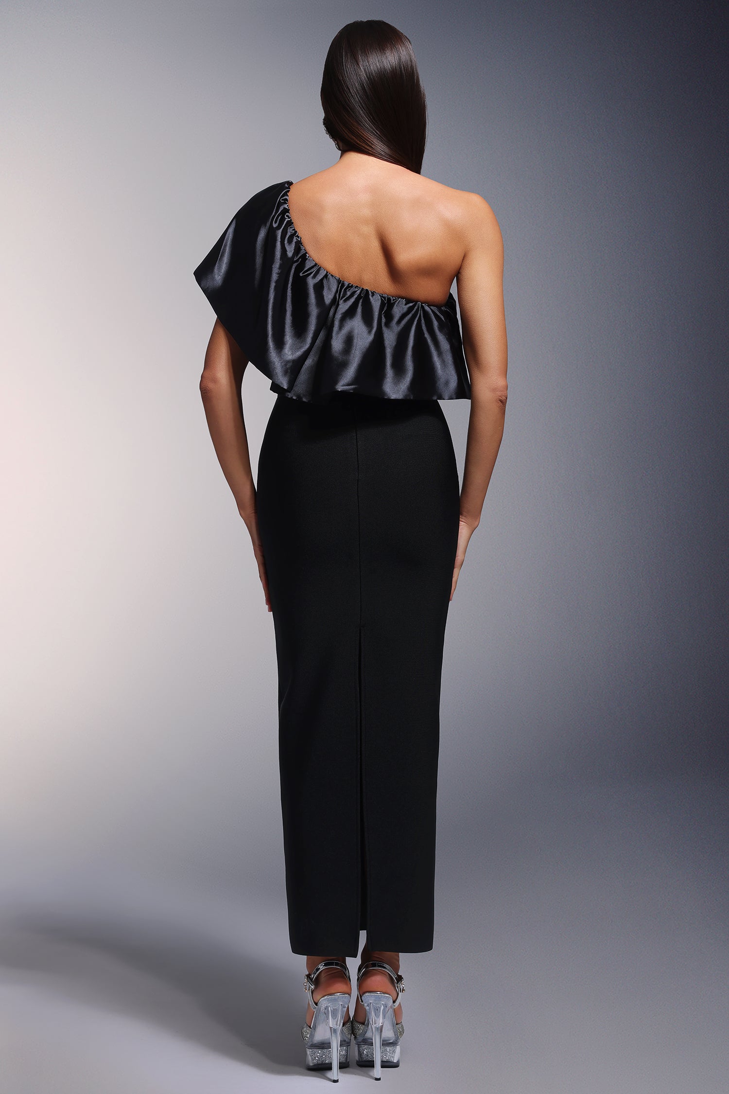 Namia Asymmetry Falbala Bandage Maxi Dress	